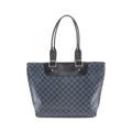 Louis Vuitton Black Navy Coated Canvas Tote Bag (Pre-Owned)