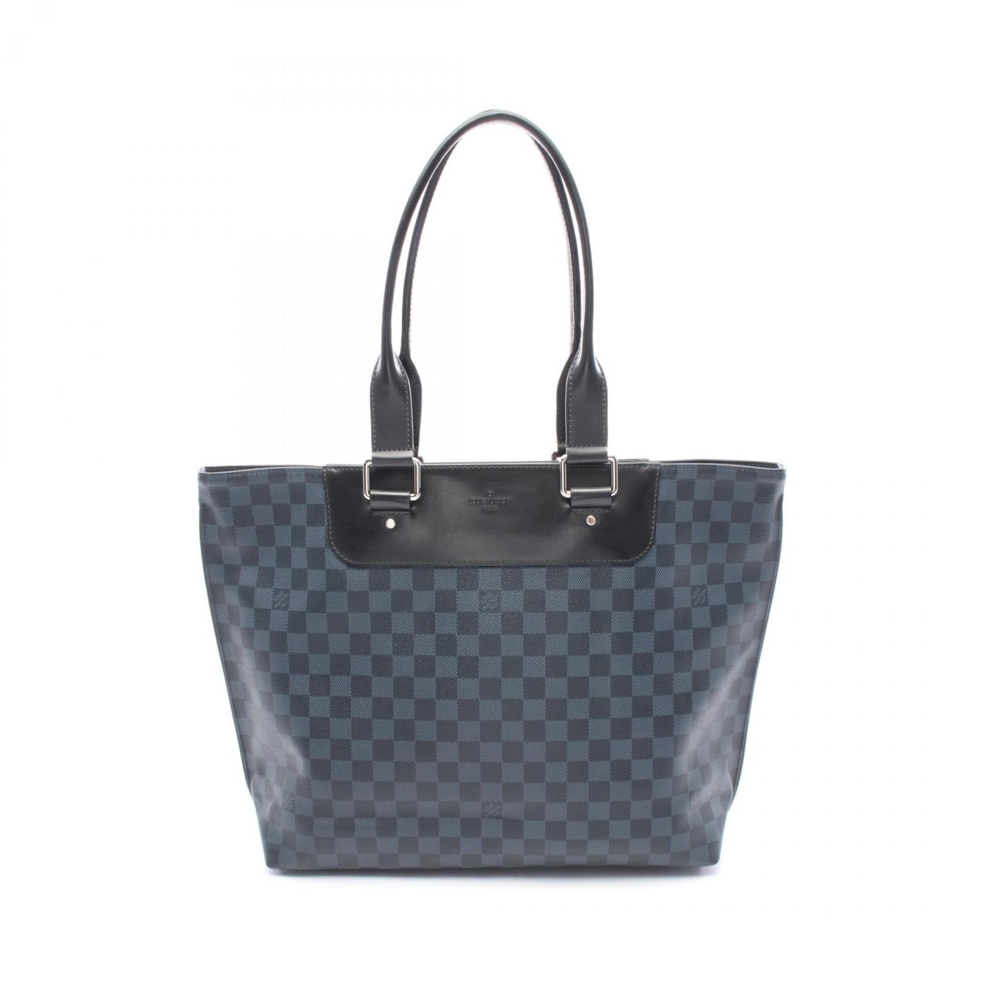 Louis Vuitton Black Navy Coated Canvas Tote Bag (Pre-Owned)