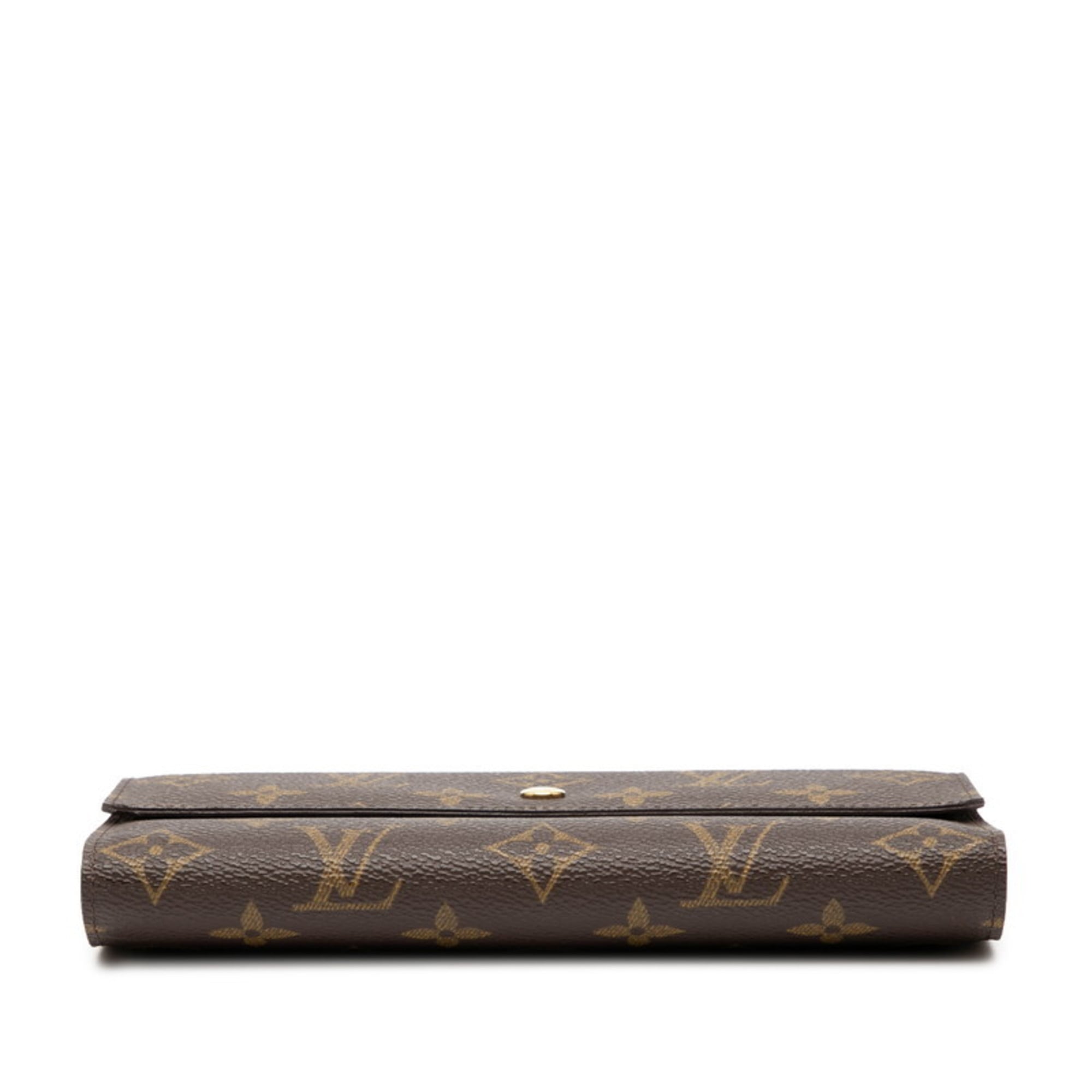 Louis Vuitton Brown Pvc Leather Long Wallet (Tri-Fold) (Pre-Owned)