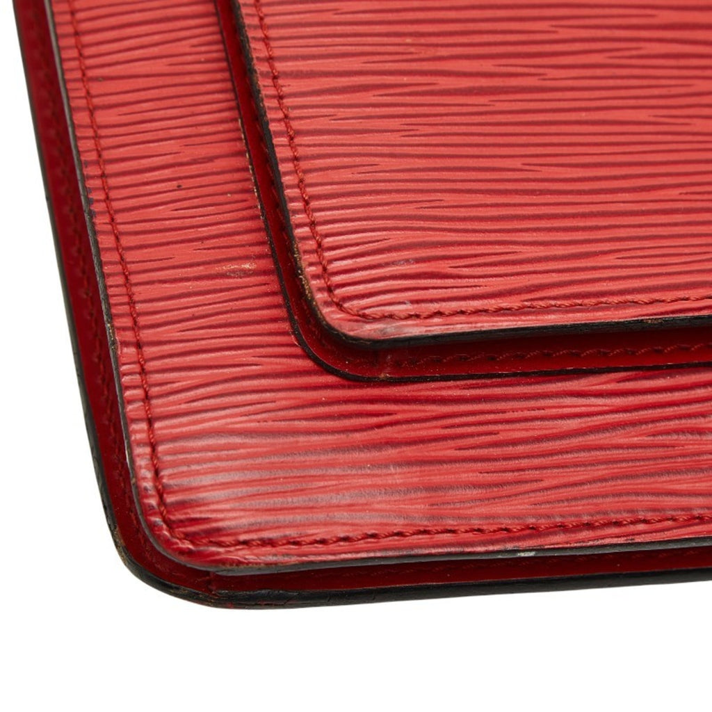 Louis Vuitton Castilian Red Leather Handbag Shoulder Bag (Pre-Owned)