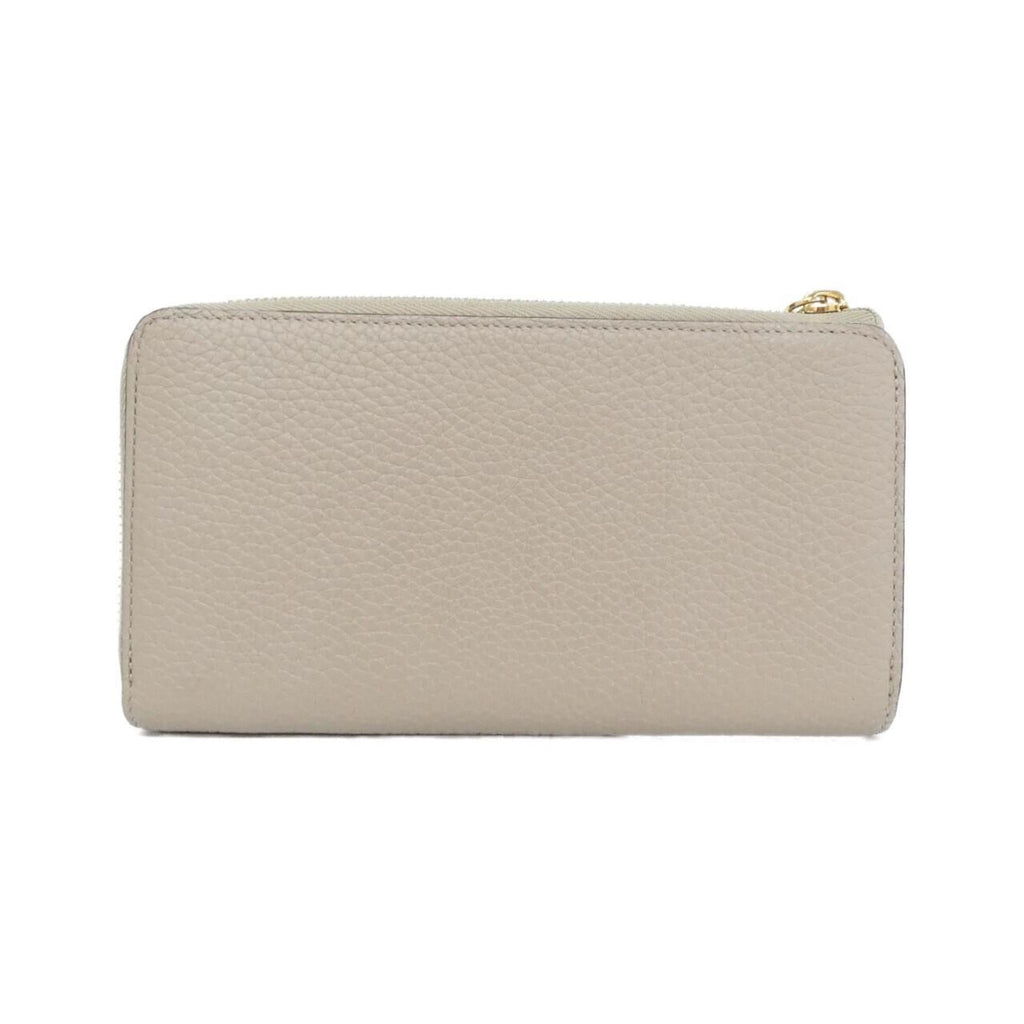 Louis Vuitton Beige Leather Long Wallet (Bi-Fold) (Pre-Owned)