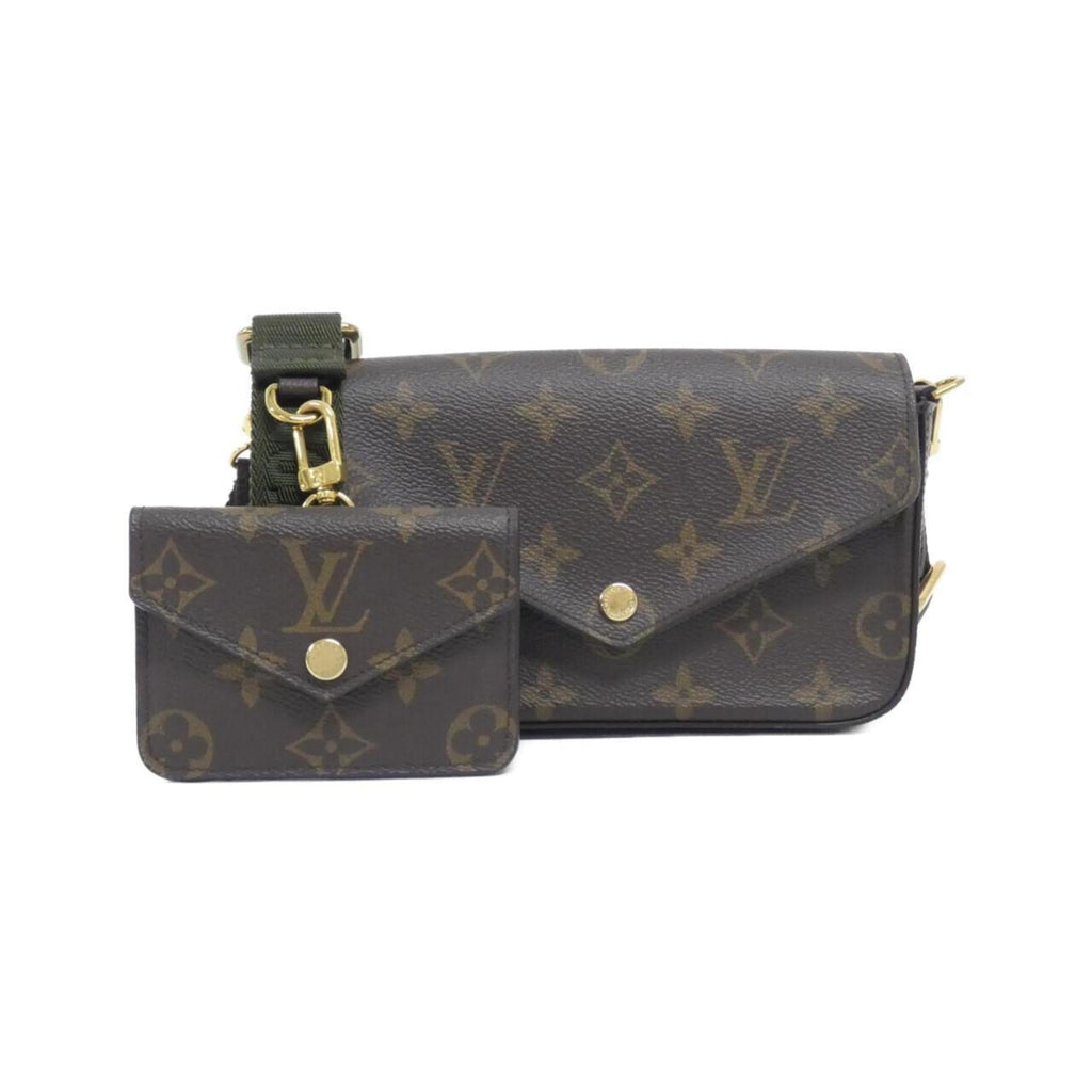 Louis Vuitton Khaki Marron Monogram Monogram Coated Canvas Pochette Pouch Shoulder Bag (Pre-Owned)