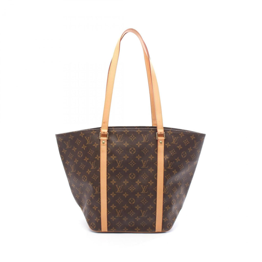 Louis Vuitton Monogram Brown Coated Canvas Leather Tote Bag (Pre-Owned)