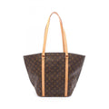 Louis Vuitton Monogram Brown Coated Canvas Leather Tote Bag (Pre-Owned)