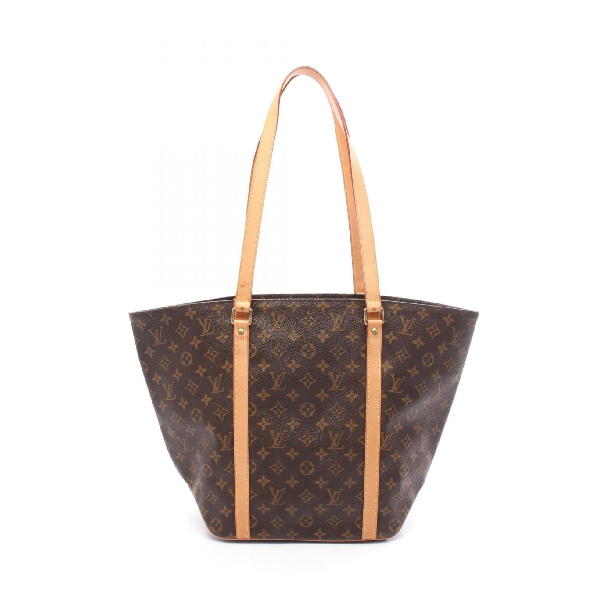 Louis Vuitton Monogram Brown Coated Canvas Leather Tote Bag (Pre-Owned)