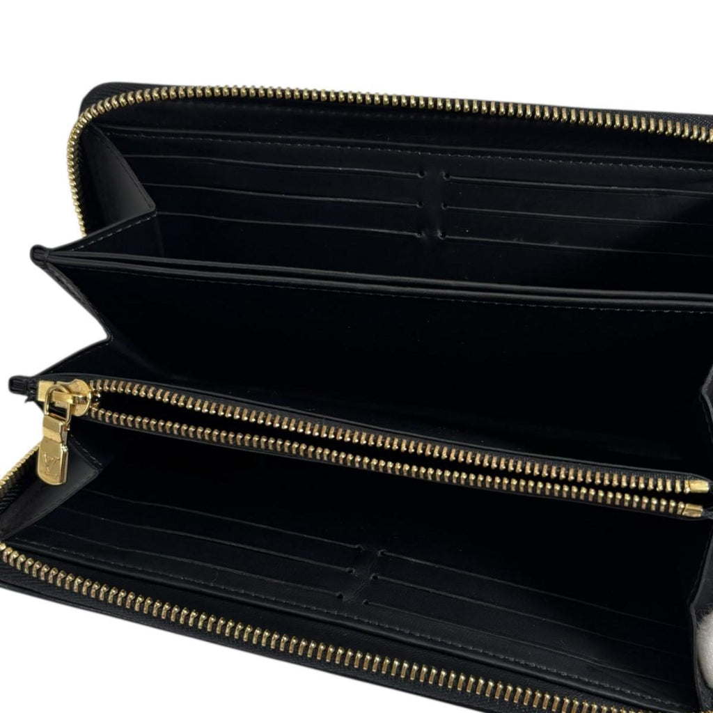 Louis Vuitton Monogram Black Noir Leather Long Wallet (Bi-Fold) (Pre-Owned)