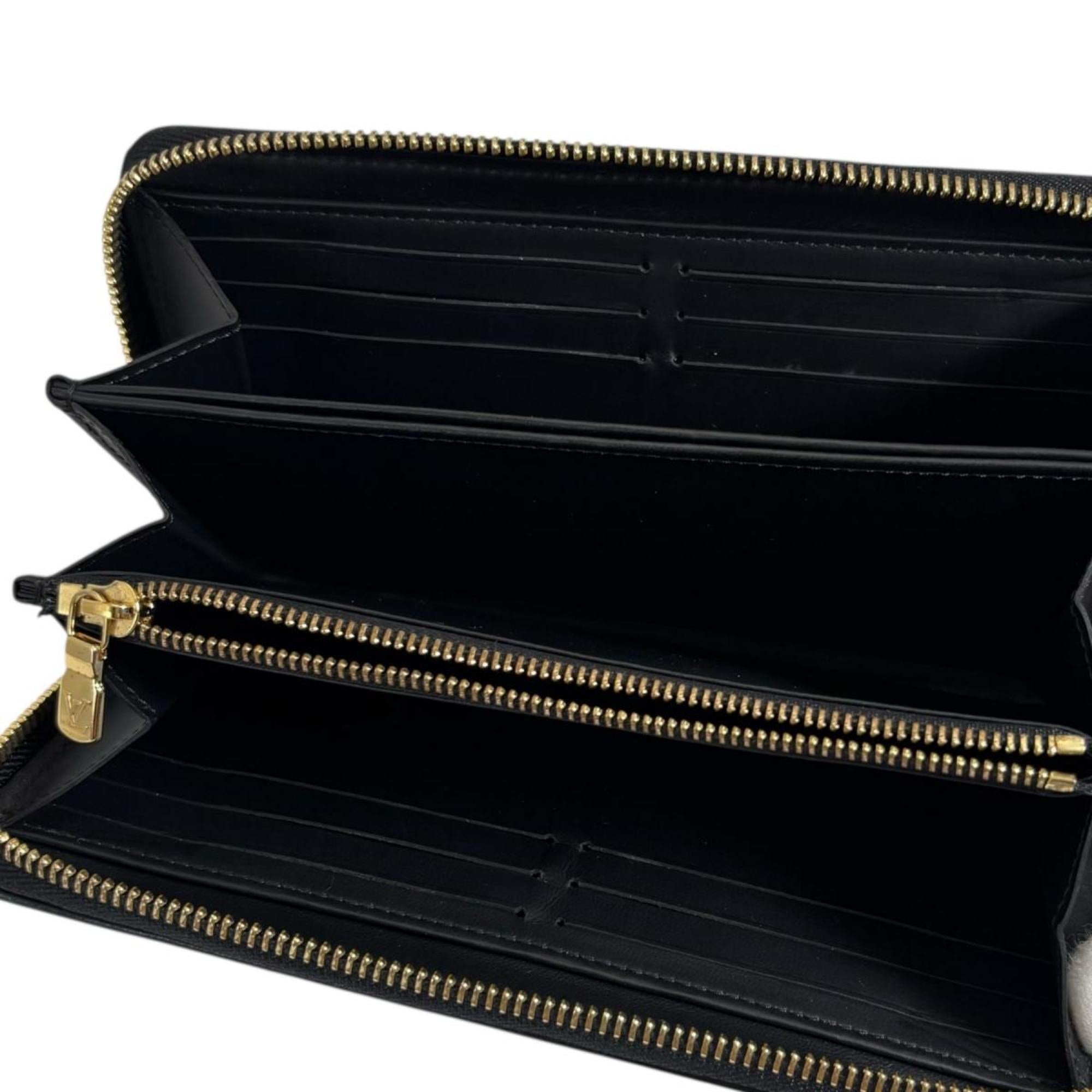 Louis Vuitton Monogram Black Noir Leather Long Wallet (Bi-Fold) (Pre-Owned)
