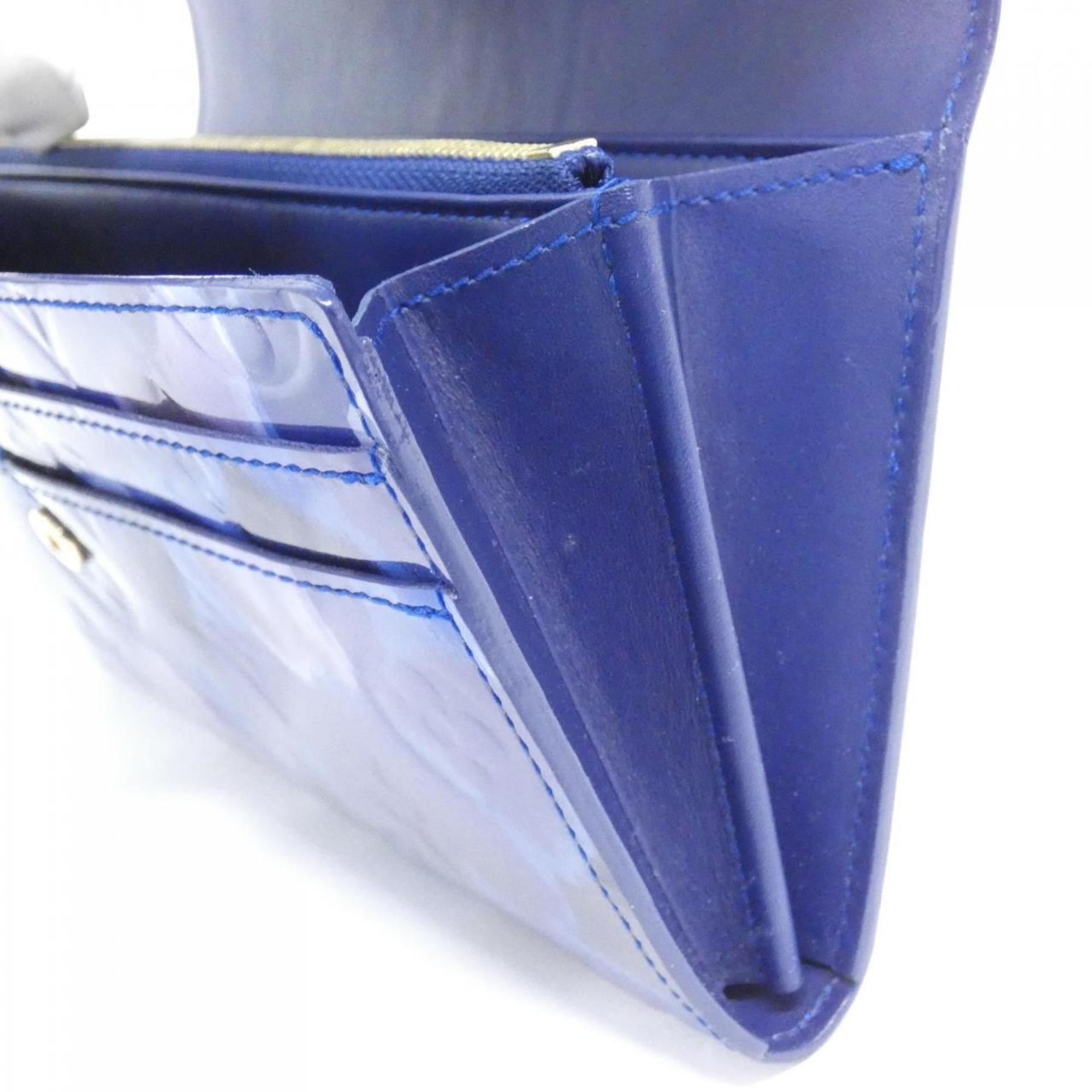 Louis Vuitton Blue Grand Blue Leather Long Wallet (Bi-Fold) (Pre-Owned)