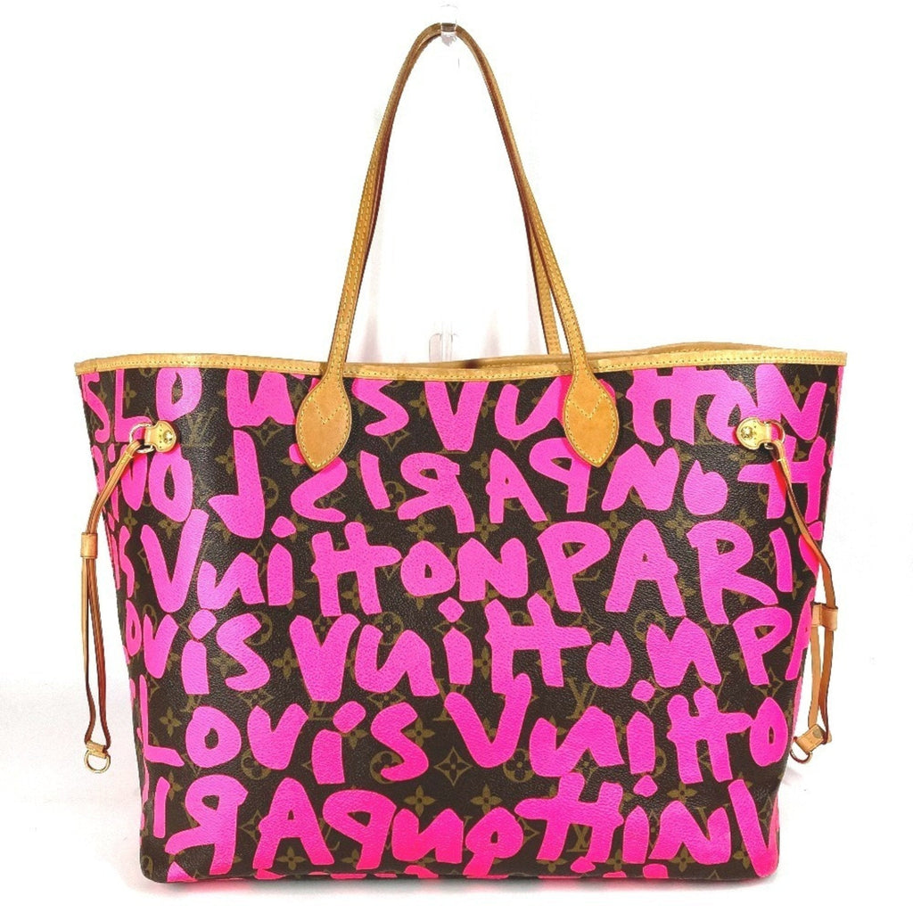 Louis Vuitton Fuchsia Pink Galle Pink Monogram Graffiti Shoulder Bag Tote Bag (Pre-Owned)