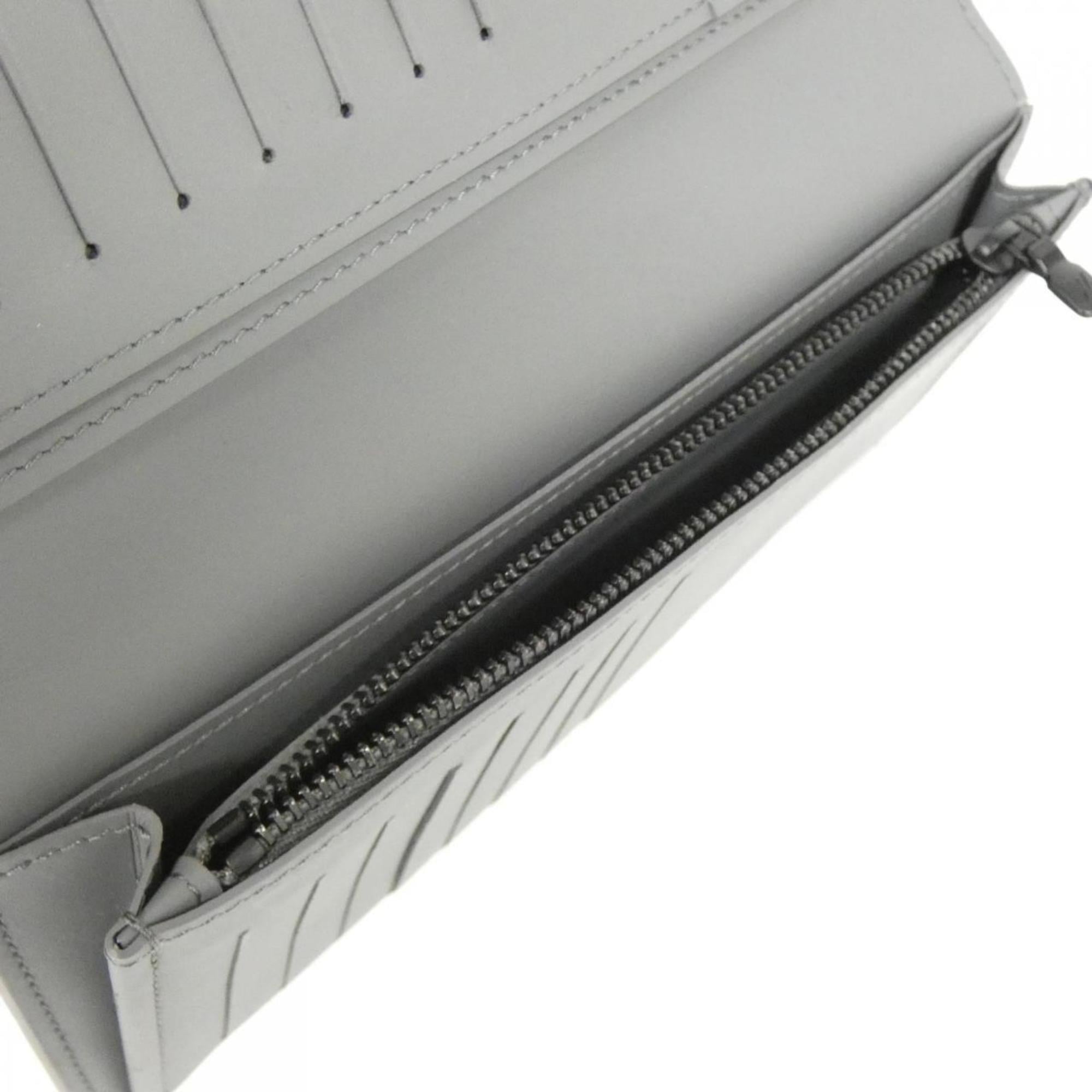 Louis Vuitton Gris Leather Long Wallet (Bi-Fold) (Pre-Owned)