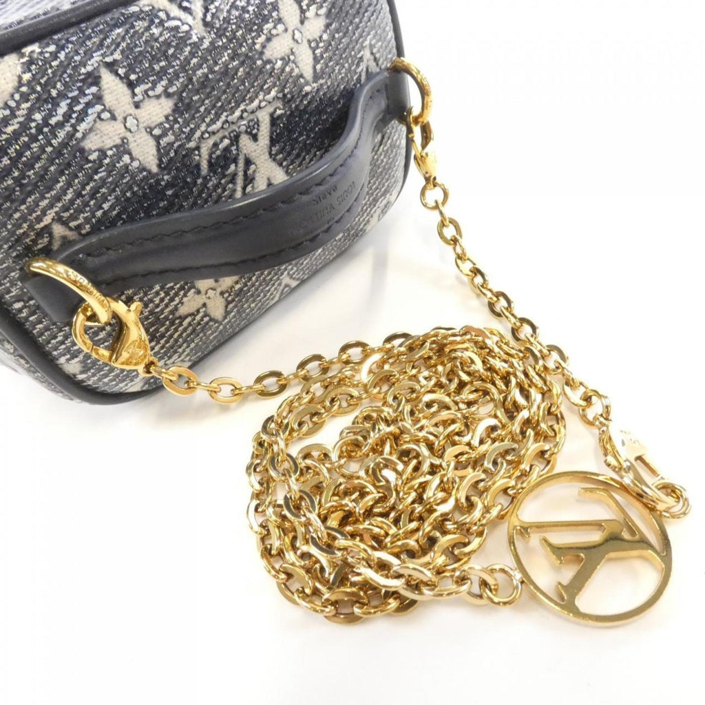Louis Vuitton Navy White Cotton Shoulder Bag (Pre-Owned)