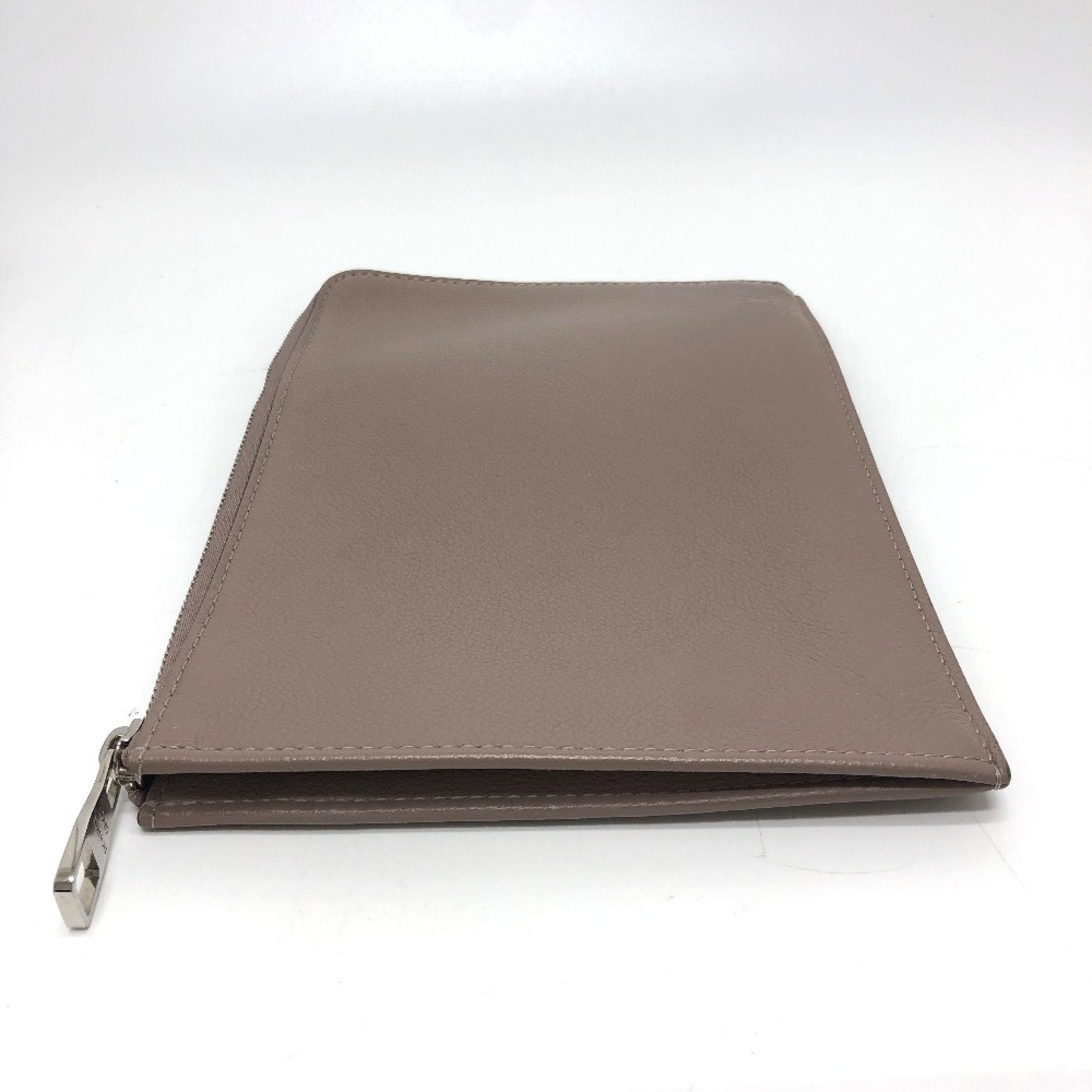 Louis Vuitton Beige Taupe Leather Clutch Bag Pochette (Pre-Owned)