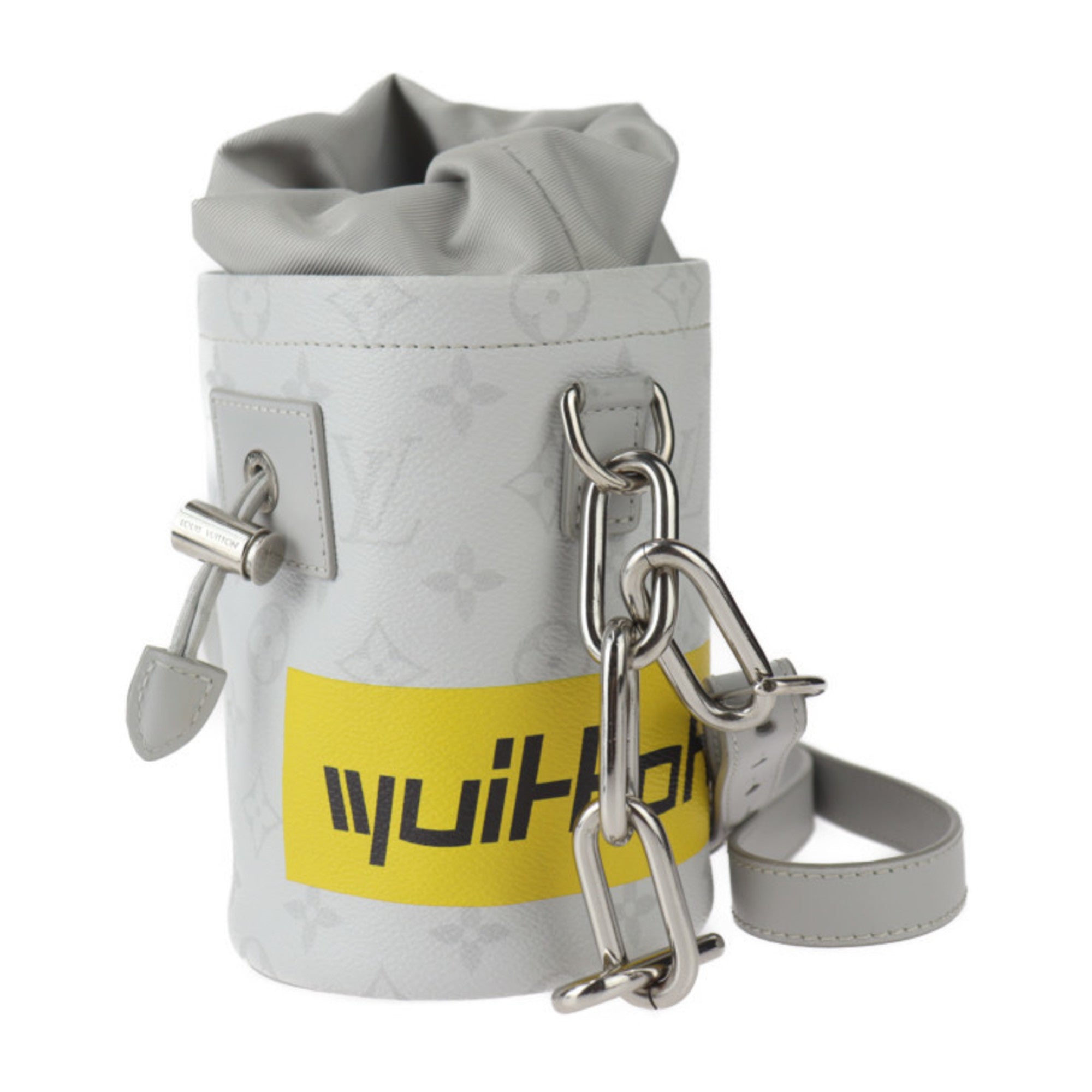 Louis Vuitton Gray White Pvc Leather Shoulder Bag (Pre-Owned)