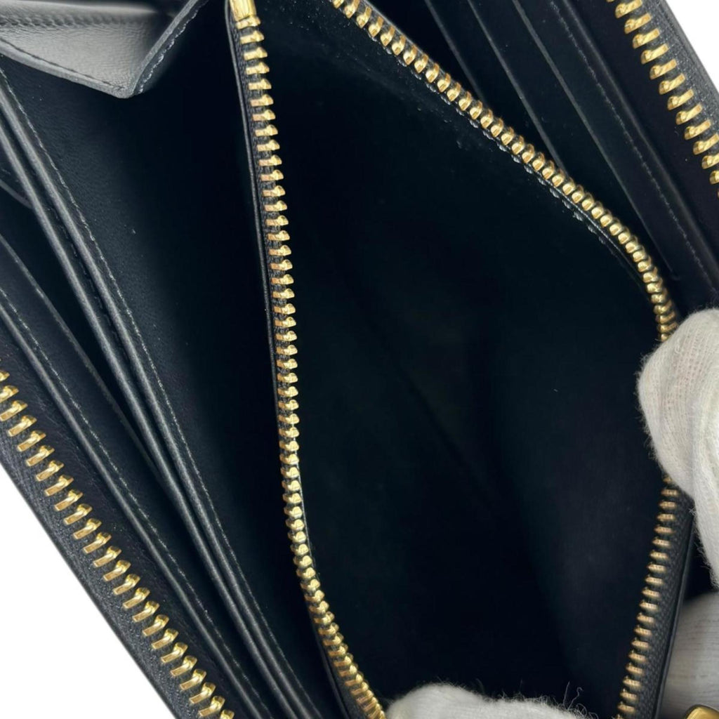 Louis Vuitton Monogram Black Noir Leather Long Wallet (Bi-Fold) (Pre-Owned)