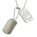 Dog Tag Pendant Necklace Sterling Silver
