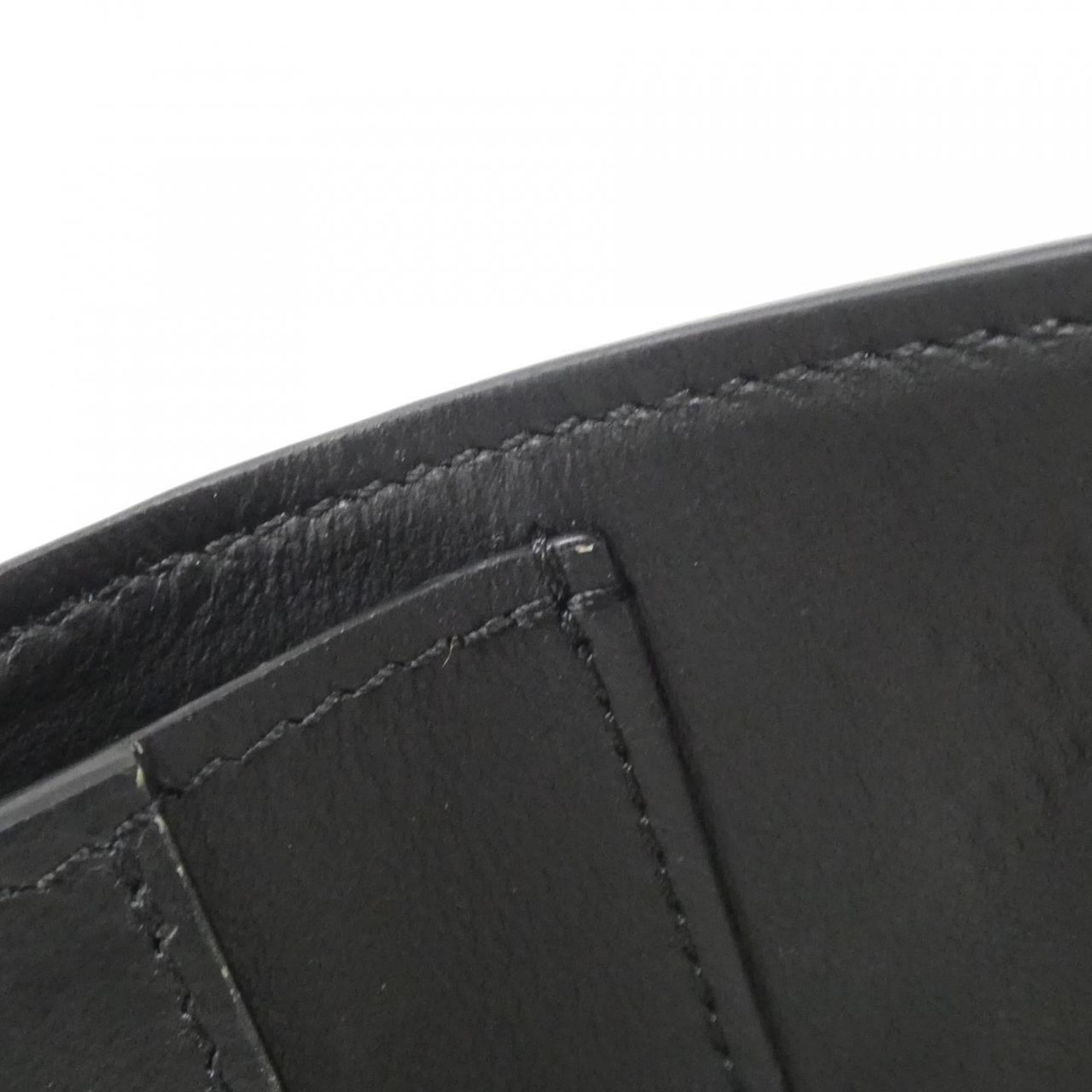 Louis Vuitton Black Leather Wallet (Tri-Fold) (Pre-Owned)