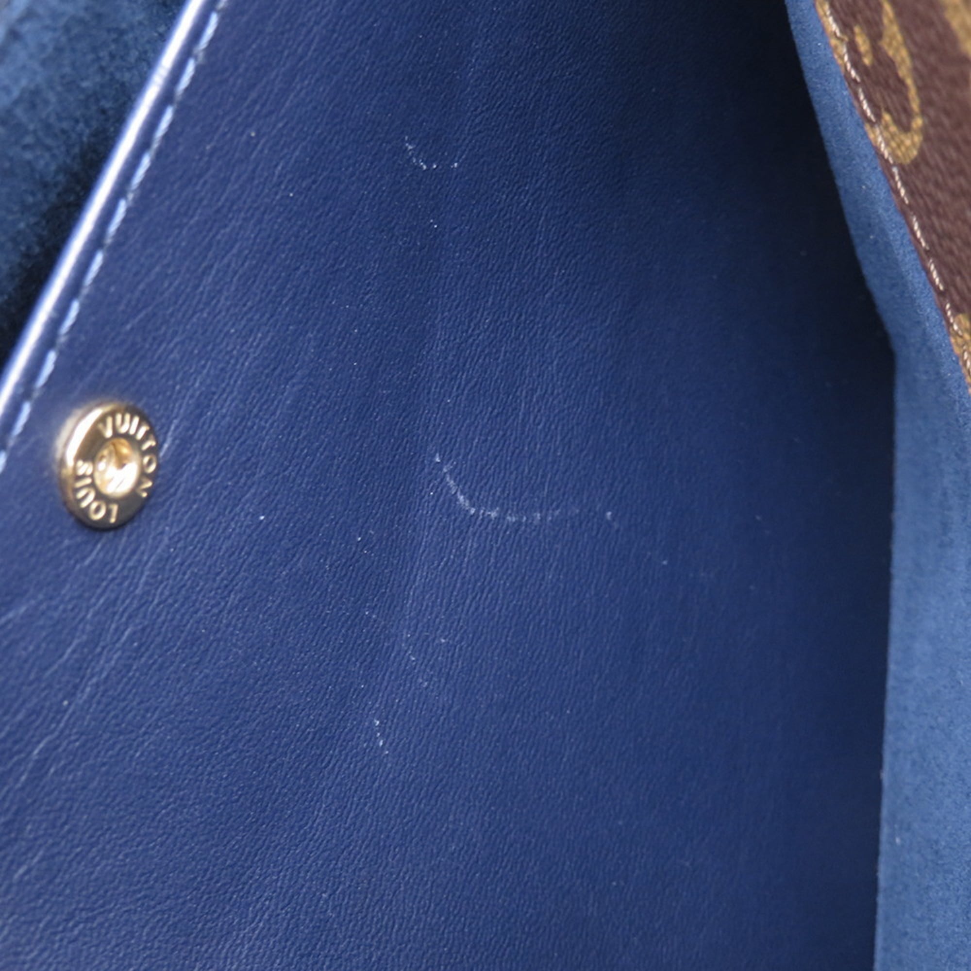 Louis Vuitton Monogram Navy Blue Leather Handbag (Pre-Owned)
