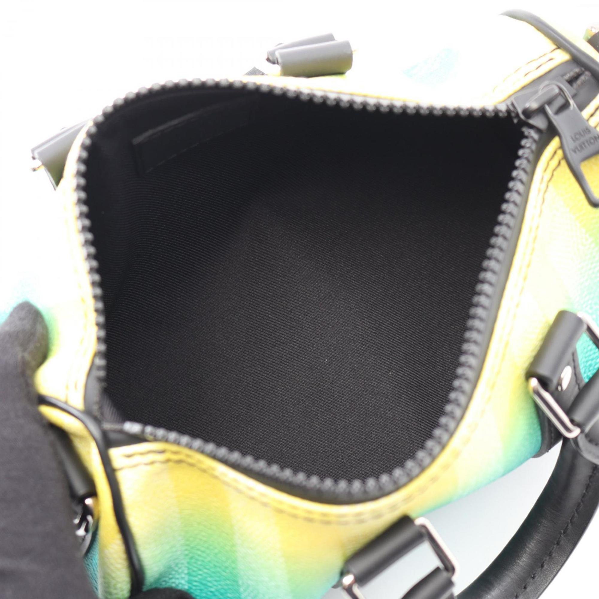 Louis Vuitton Black Green Yellow Coated Canvas Leather Handbag (Pre-Owned)