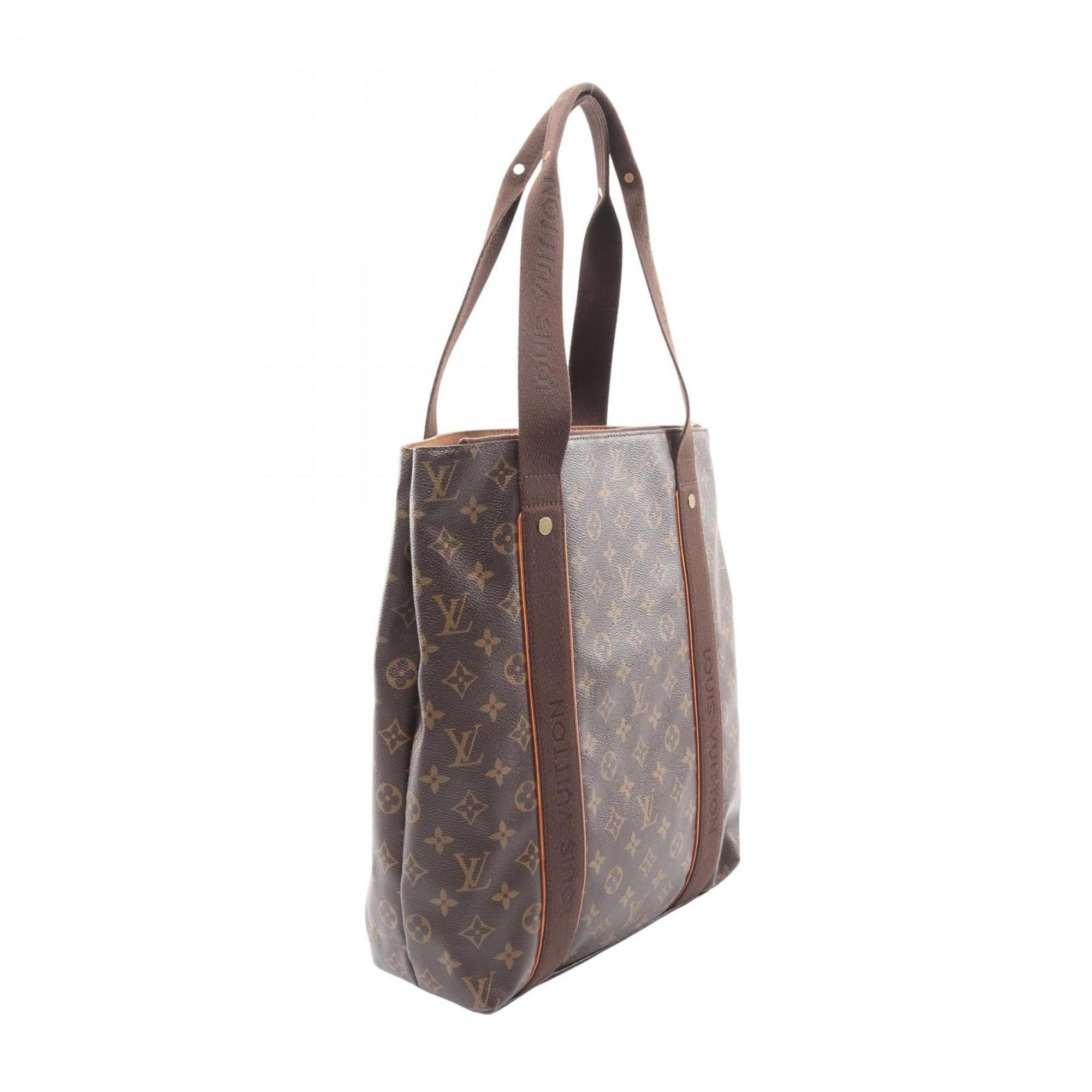 Louis Vuitton Brown Monogram Coated Canvas Leather Tote Bag (Pre-Owned)