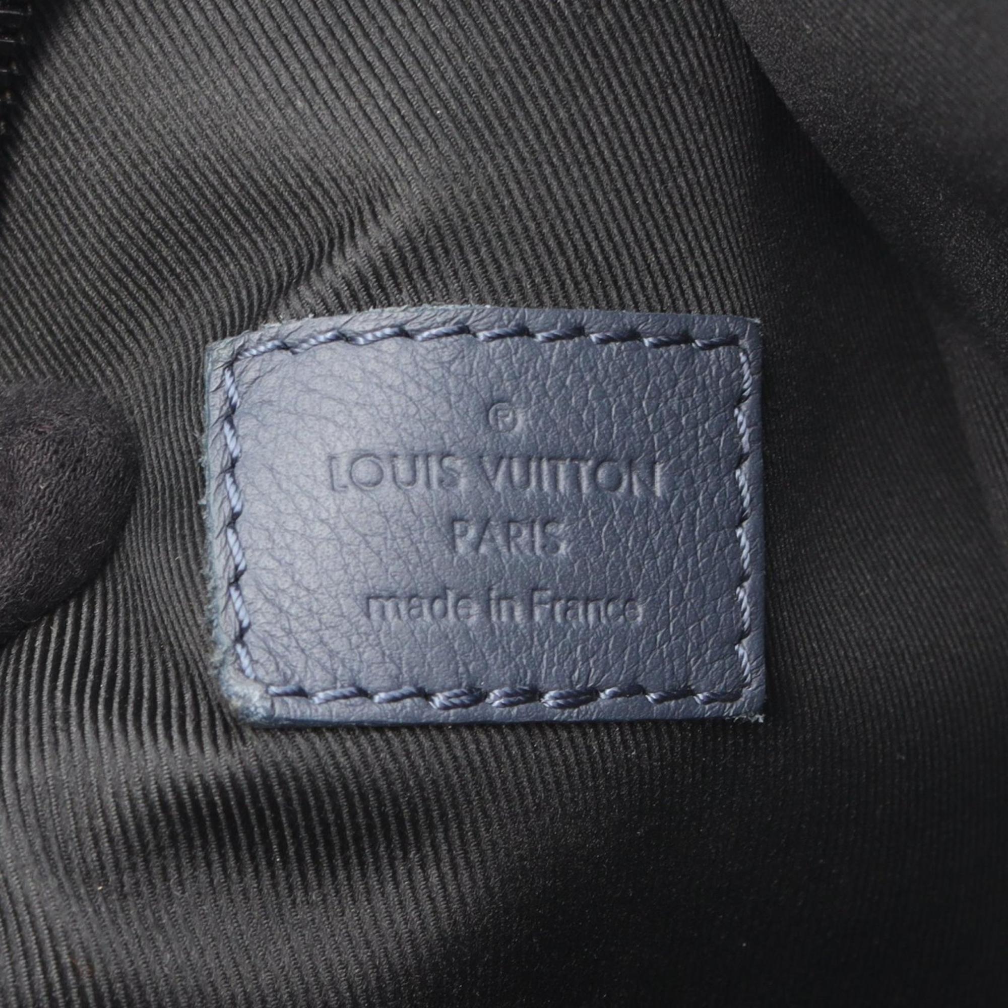 Louis Vuitton Blue Gray Monogram Shadow Leather Fanny Pack Sling Bag (Pre-Owned)