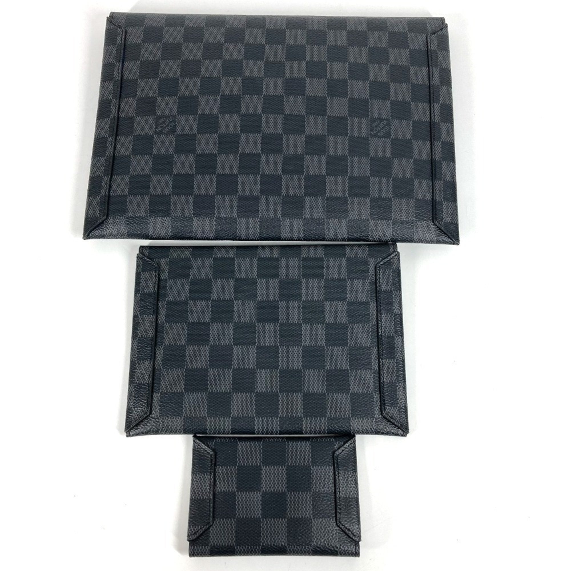 Louis Vuitton Black Blue Damier Graphite Clutch Bag Pouch (Pre-Owned)