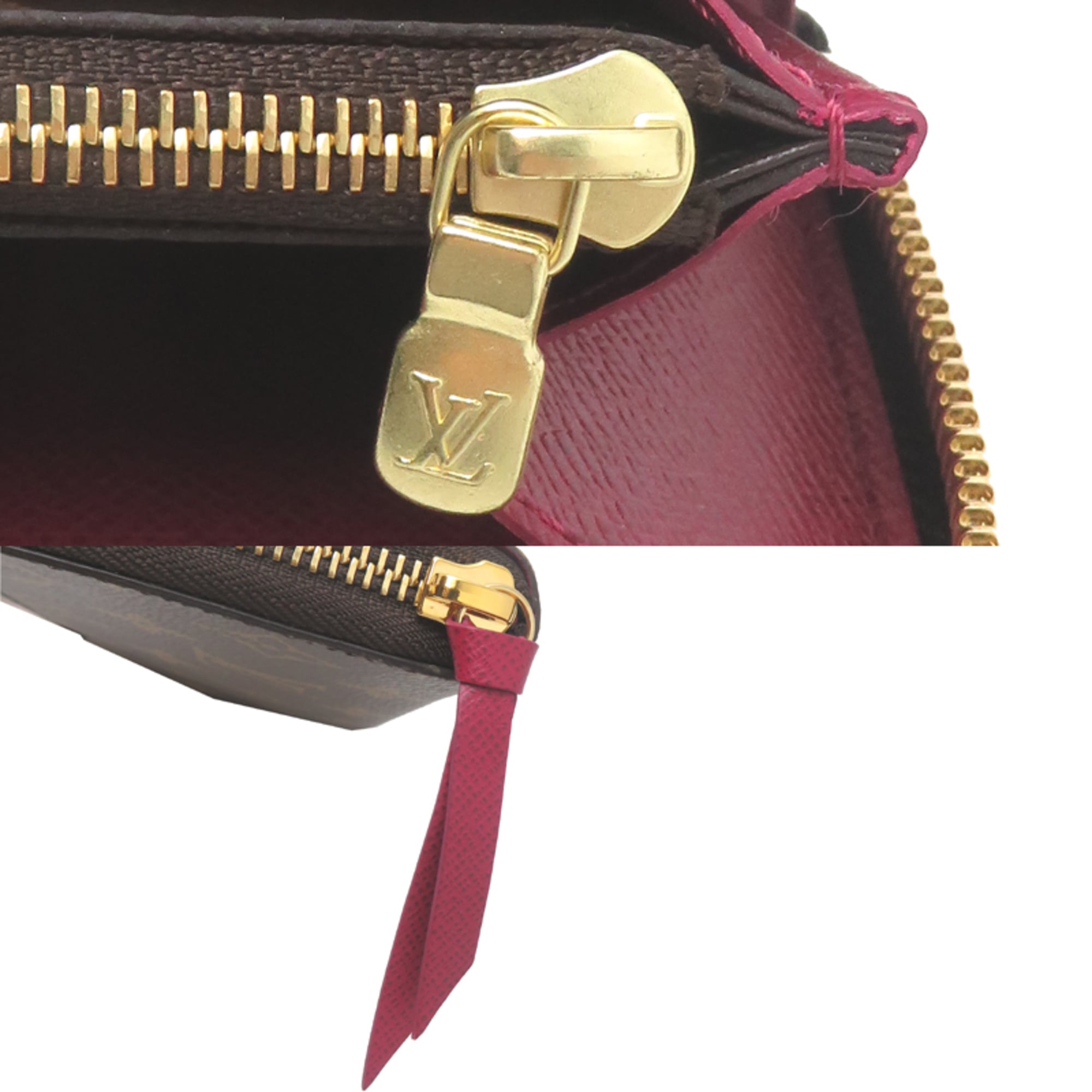 Louis Vuitton Brown Fuchsia Monogram Long Bill Wallet (Bi-Fold) (Pre-Owned)