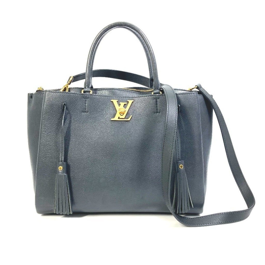Louis Vuitton Black Leather Tote Bag (Pre-Owned)