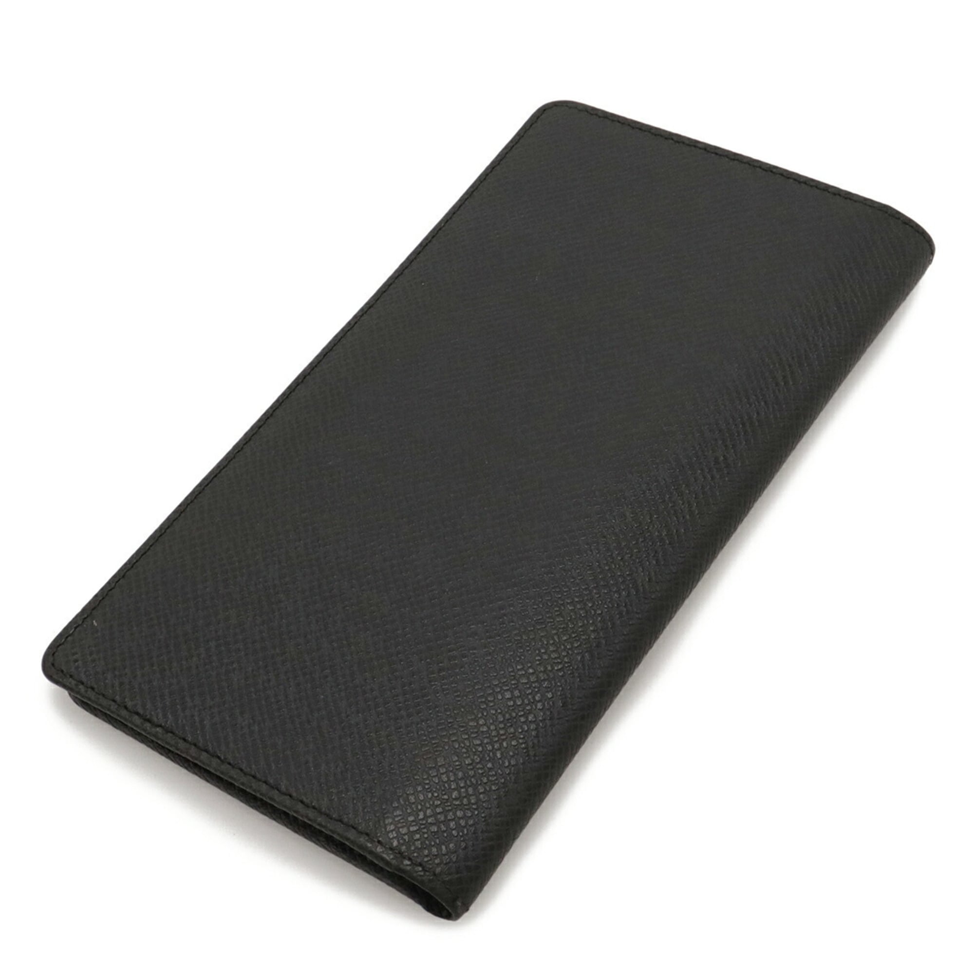 Louis Vuitton Ardoise Black Taiga Leather Leather Long Wallet (Bi-Fold) (Pre-Owned)