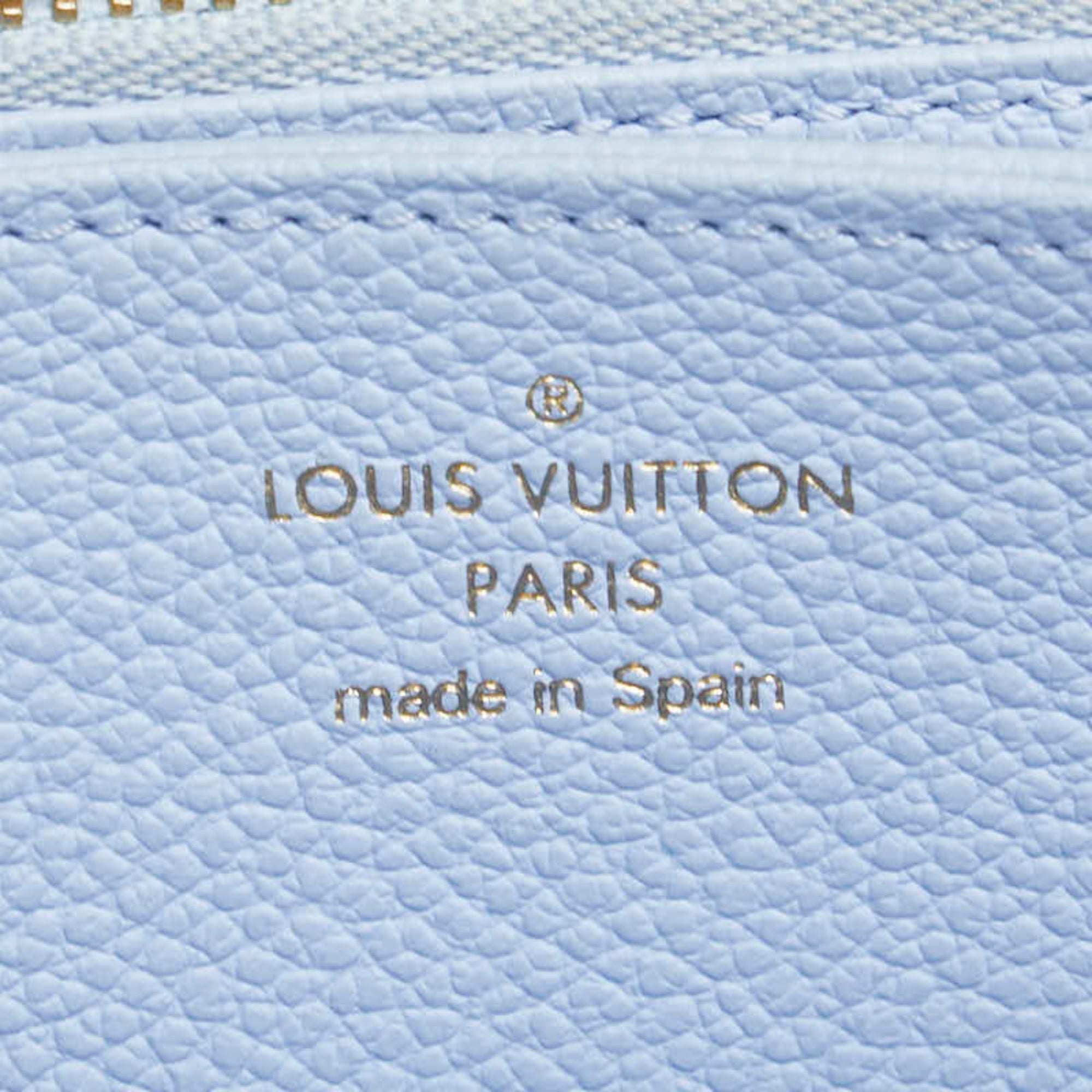 Louis Vuitton Blue White Leather Long Wallet (Bi-Fold) (Pre-Owned)