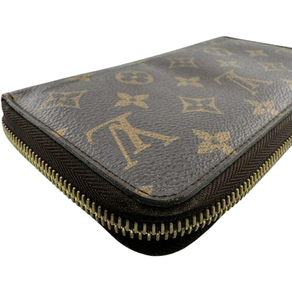 Louis Vuitton Brown Red Color Leather Long Wallet (Bi-Fold) (Pre-Owned)
