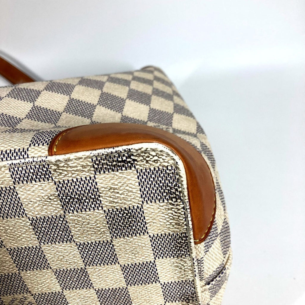 Louis Vuitton White Yellow Damier Azur Shoulder Bag Tote Bag (Pre-Owned)