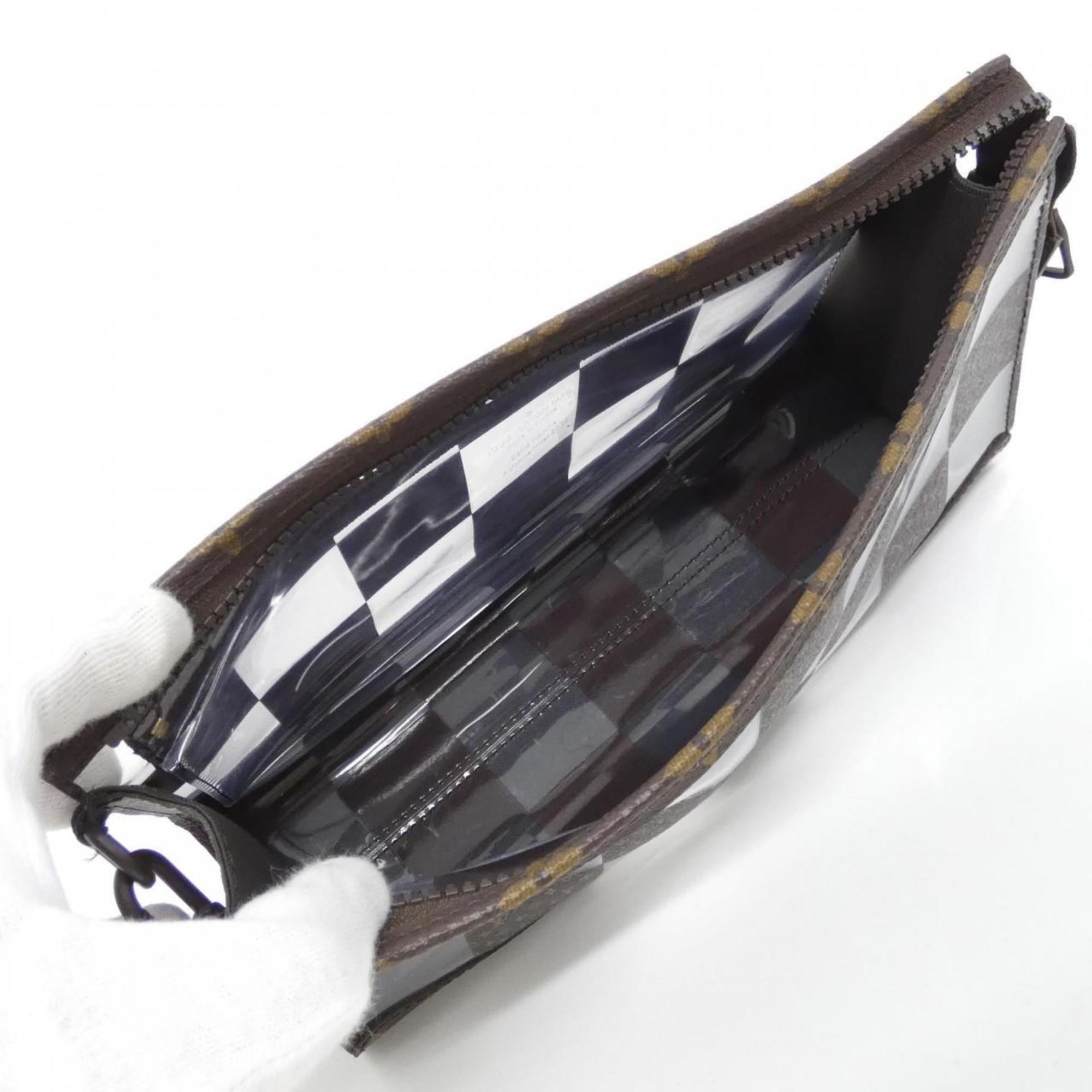 Louis Vuitton Marron Coated Canvas Pvc Pouch (Pre-Owned)