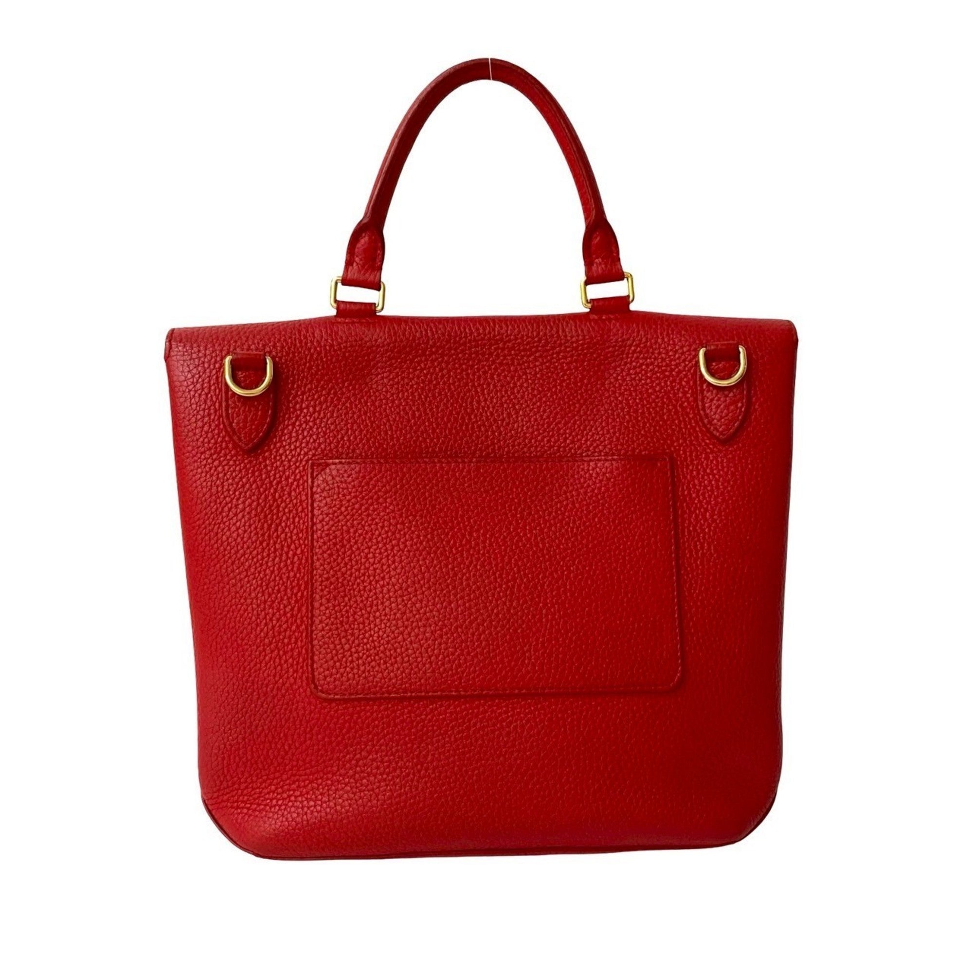 Louis Vuitton Red Color Leather Handbag Shoulder Bag Tote Bag (Pre-Owned)