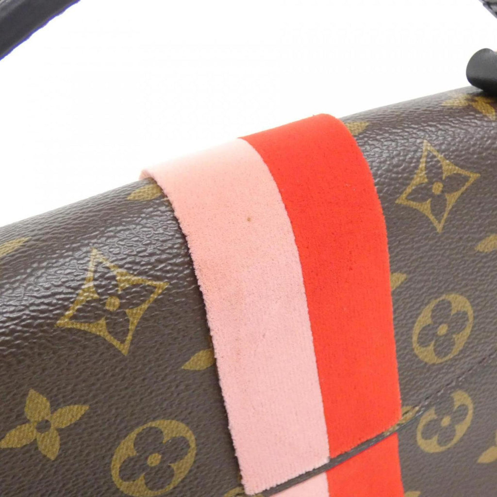 Louis Vuitton Coquelicots Marron Peche Coated Canvas Handbag (Pre-Owned)