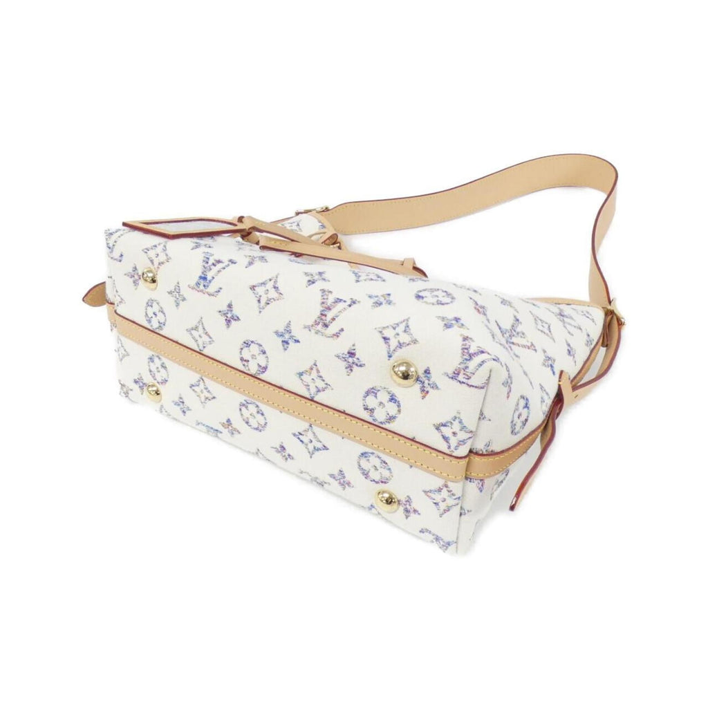 Louis Vuitton Multi-Color White Jacquard Canvas Shoulder Bag (Pre-Owned)