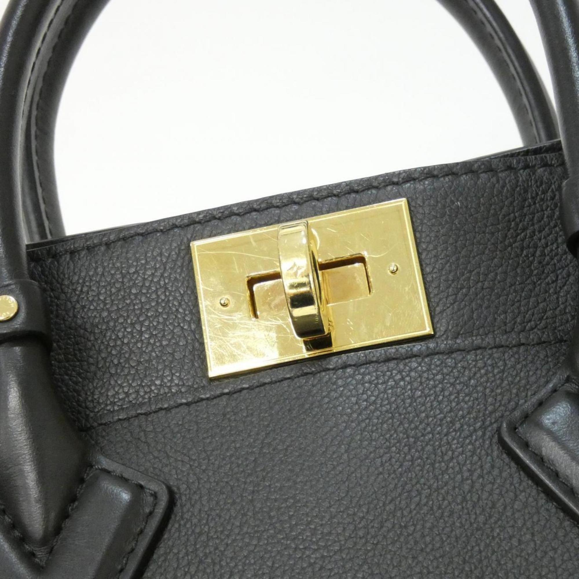 Louis Vuitton Black Coated Canvas Leather Handbag (Pre-Owned)