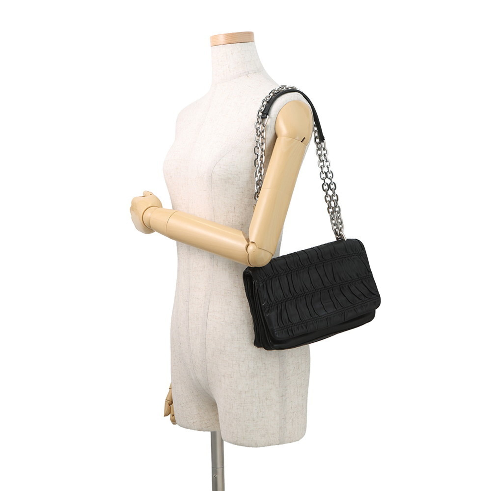 Chain Flap Shoulder Bag Nappa Gaufre Small