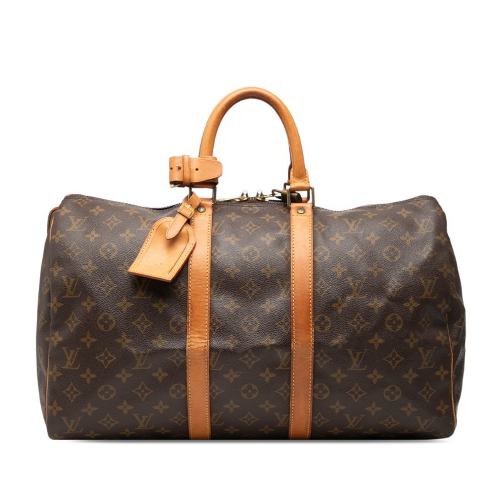 Louis Vuitton Brown Pvc Leather Boston Bag Handbag (Pre-Owned)