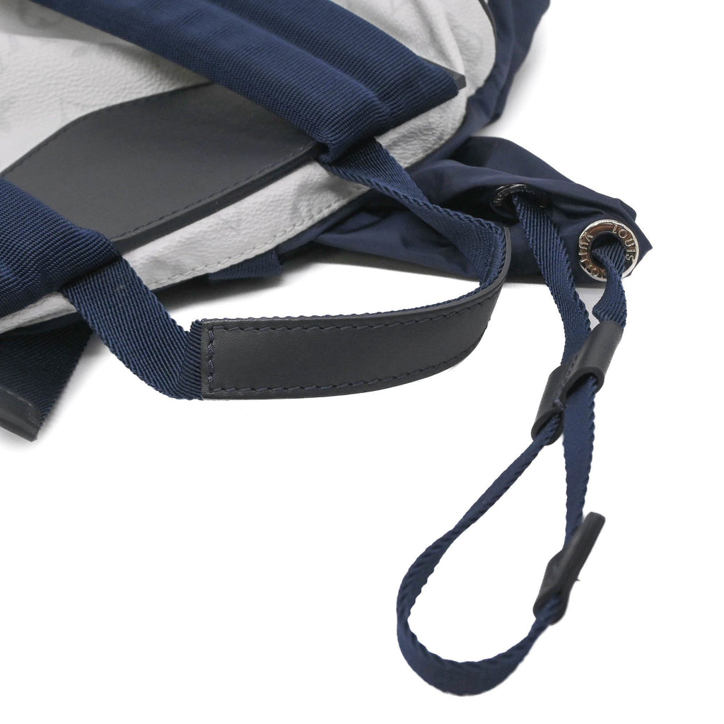Louis Vuitton Navy White Canvas Backpack (Pre-Owned)