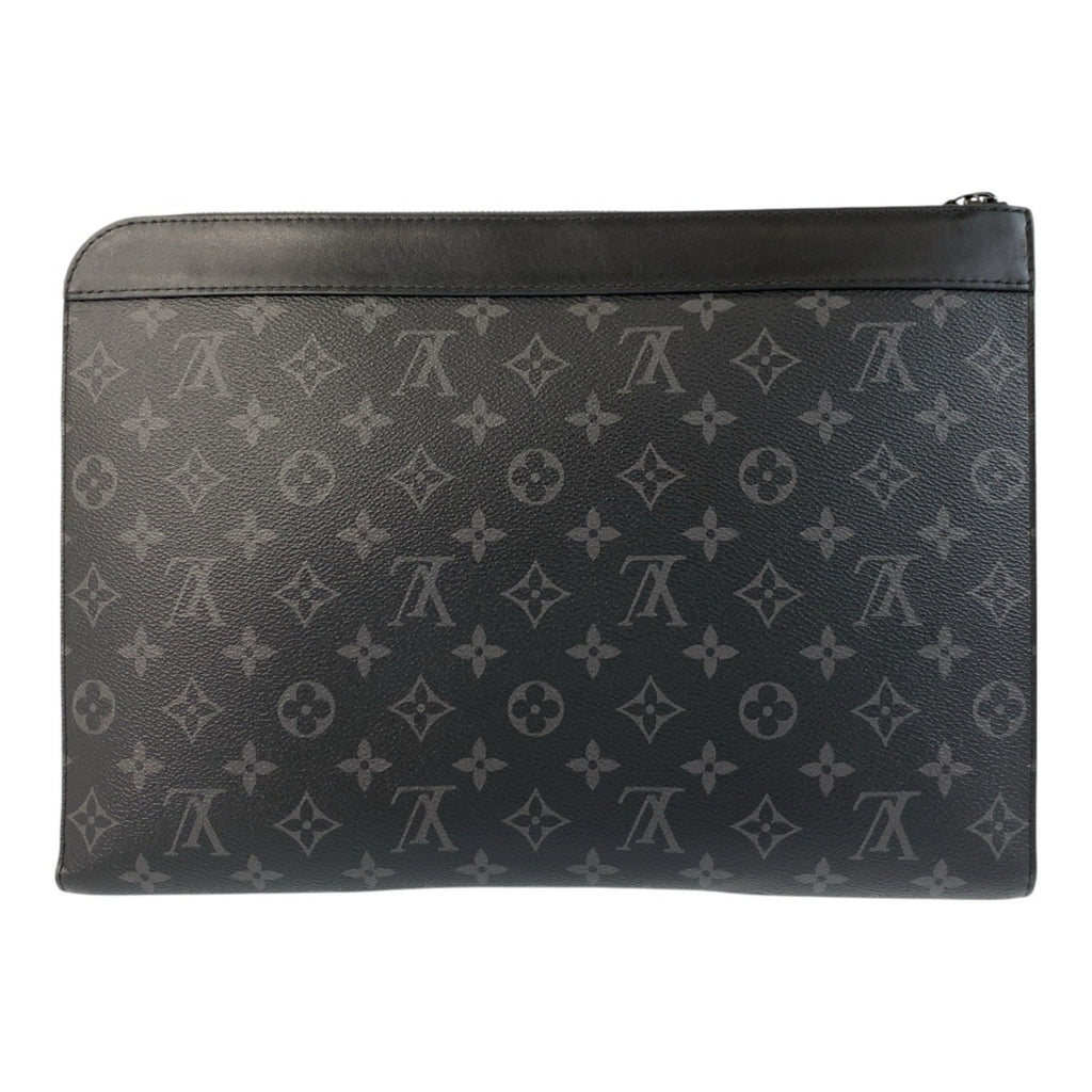Louis Vuitton Black Gray Pvc Leather Clutch Bag Pochette (Pre-Owned)