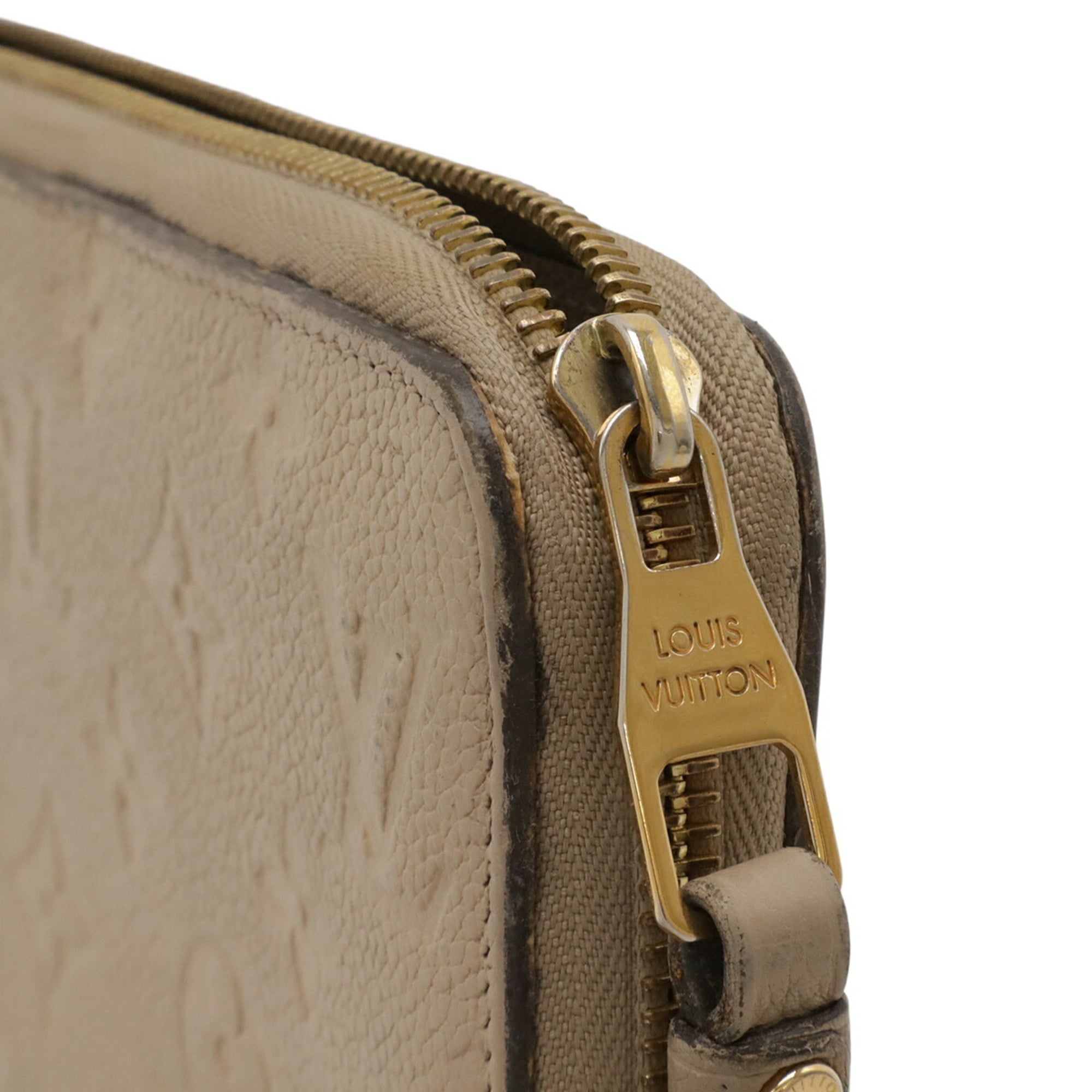 Louis Vuitton Beige Monogram Empreinte Leather Long Wallet (Bi-Fold) (Pre-Owned)