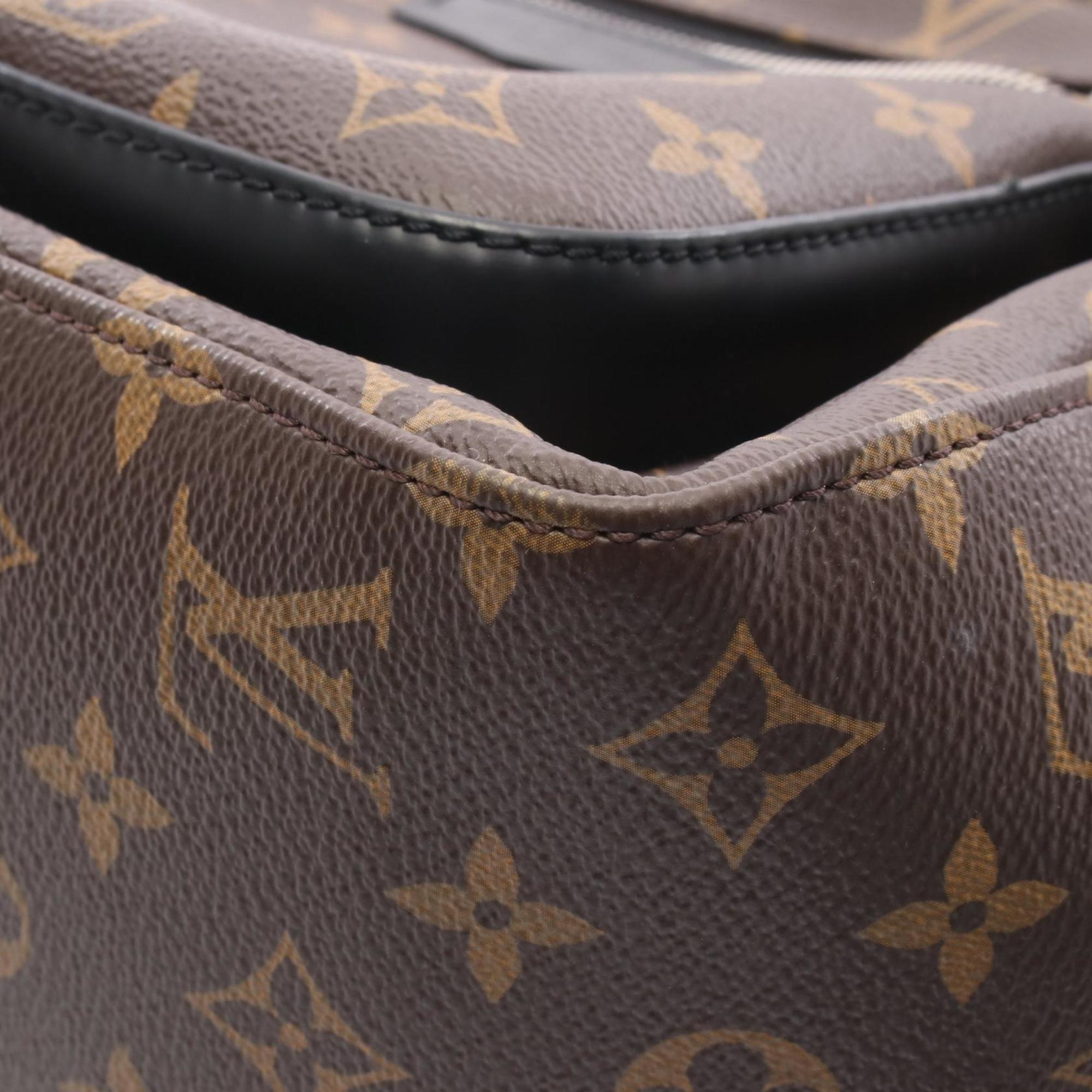 Louis Vuitton Black Brown Monogram Macassar Coated Canvas Leather Backpack (Pre-Owned)