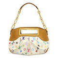 Louis Vuitton White Canvas Handbag Shoulder Bag (Pre-Owned)