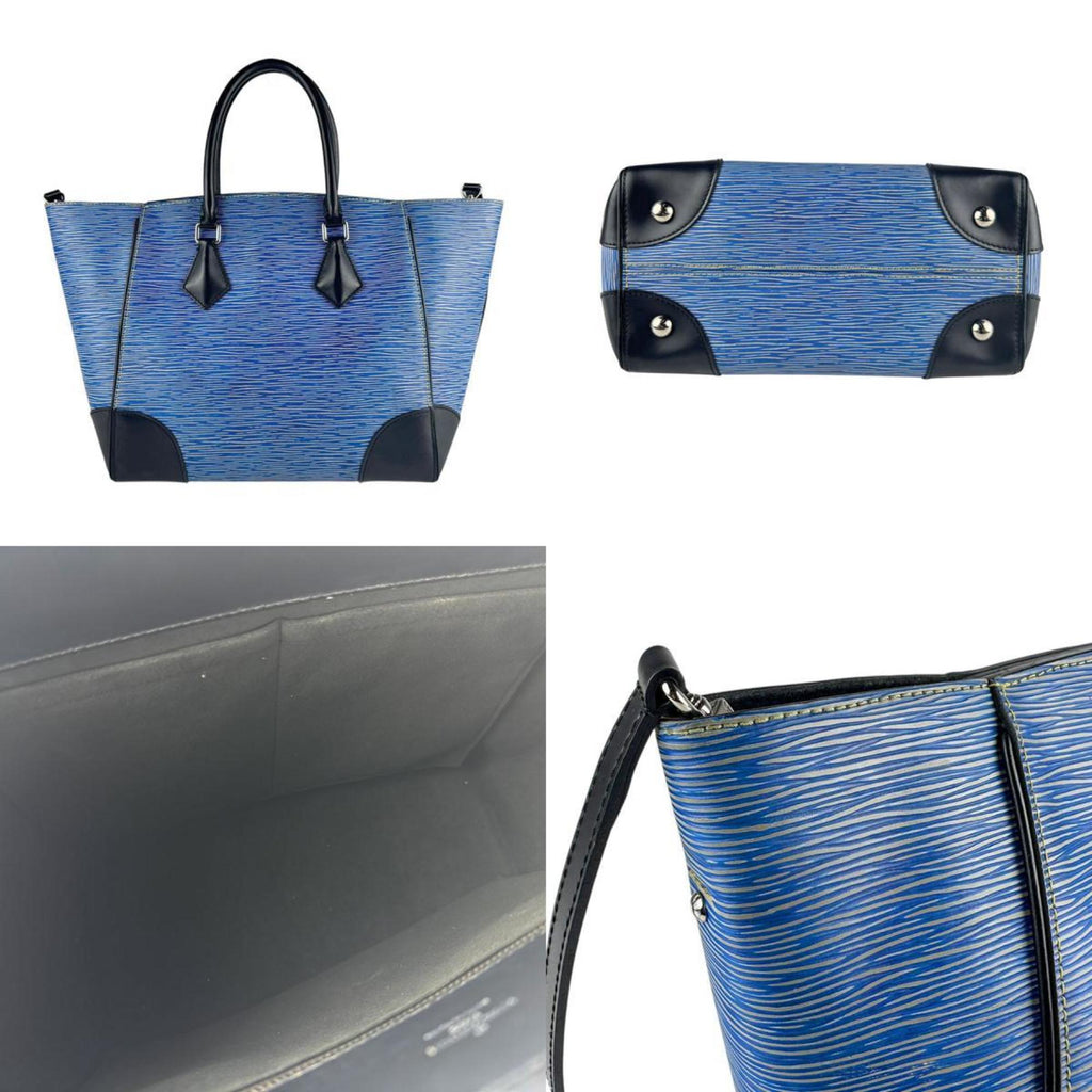 Louis Vuitton Black Blue Epi Leather Handbag Shoulder Bag (Pre-Owned)