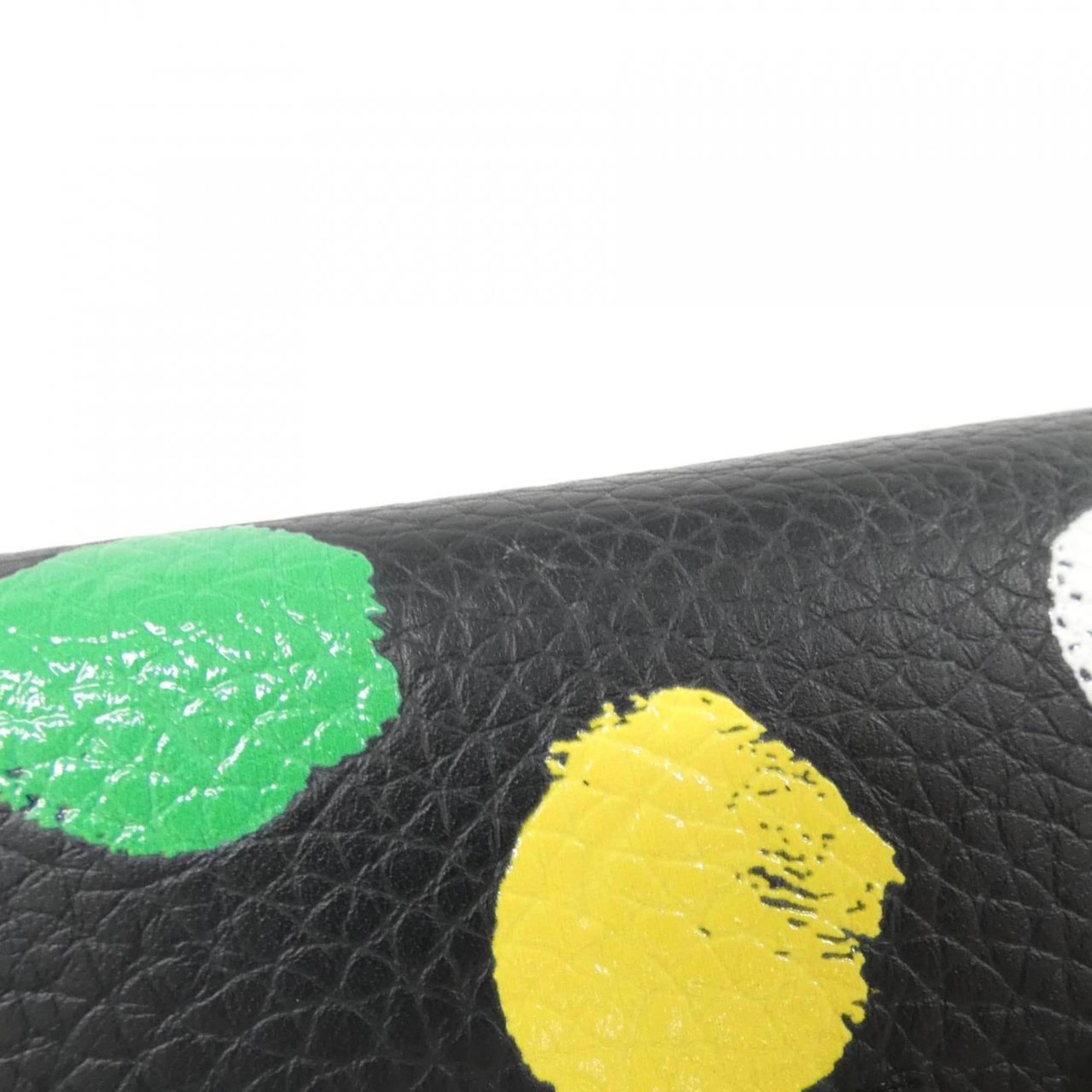 Louis Vuitton Black Leather Wallet (Tri-Fold) (Pre-Owned)