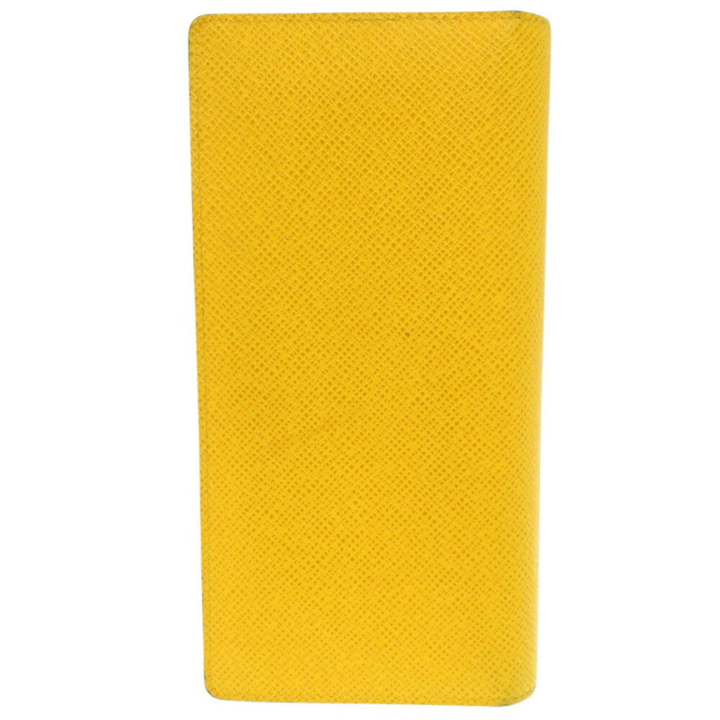 Louis Vuitton Jaune Taiga Leather Long Wallet (Bi-Fold) (Pre-Owned)