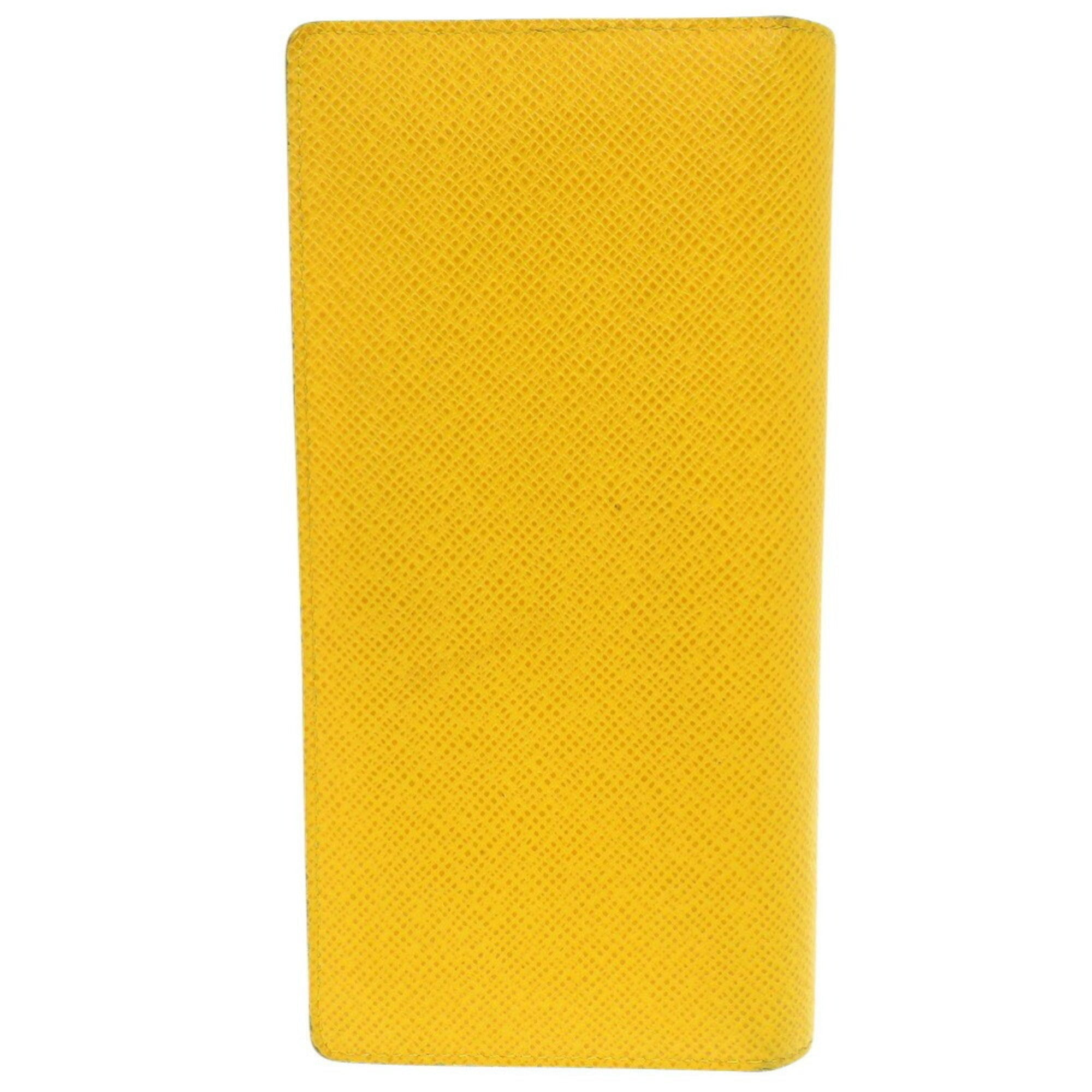 Louis Vuitton Jaune Taiga Leather Long Wallet (Bi-Fold) (Pre-Owned)