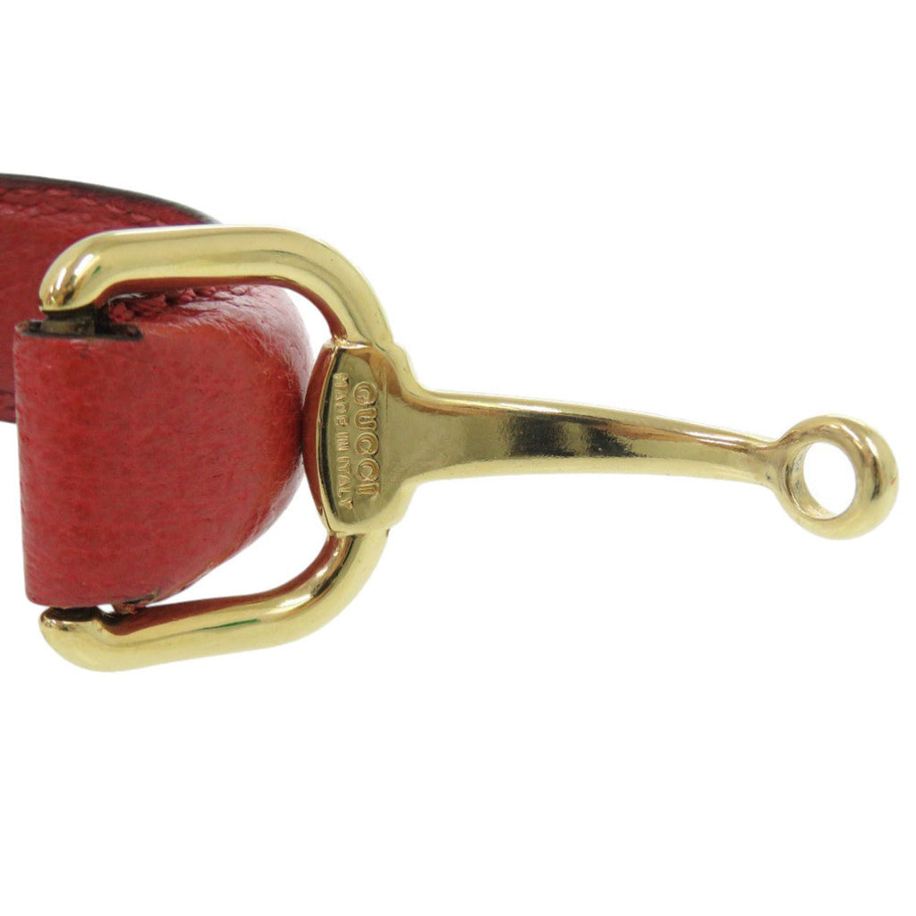 Horsebit Leather Bracelet Red