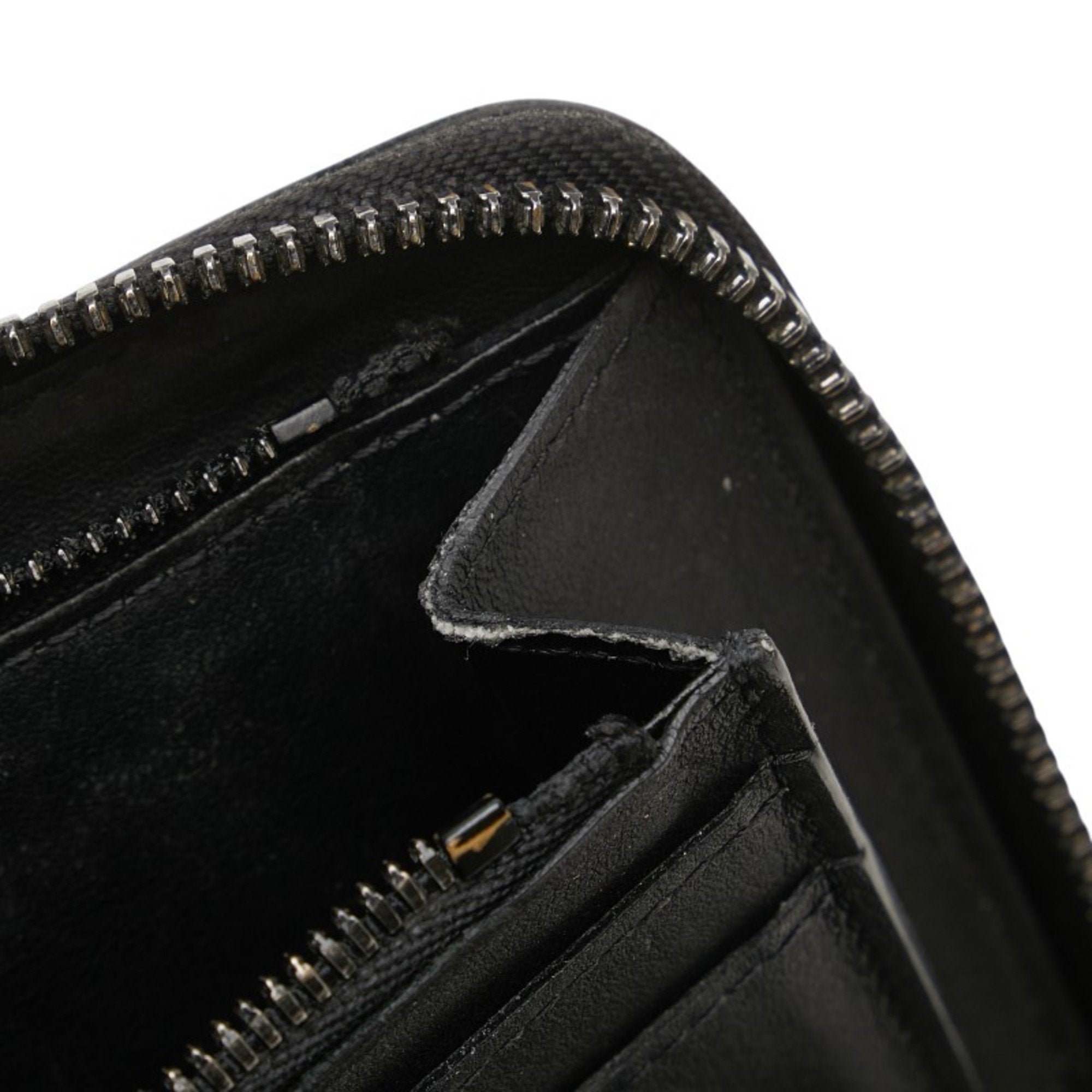 Louis Vuitton Black Noir Leather Long Wallet (Bi-Fold) (Pre-Owned)