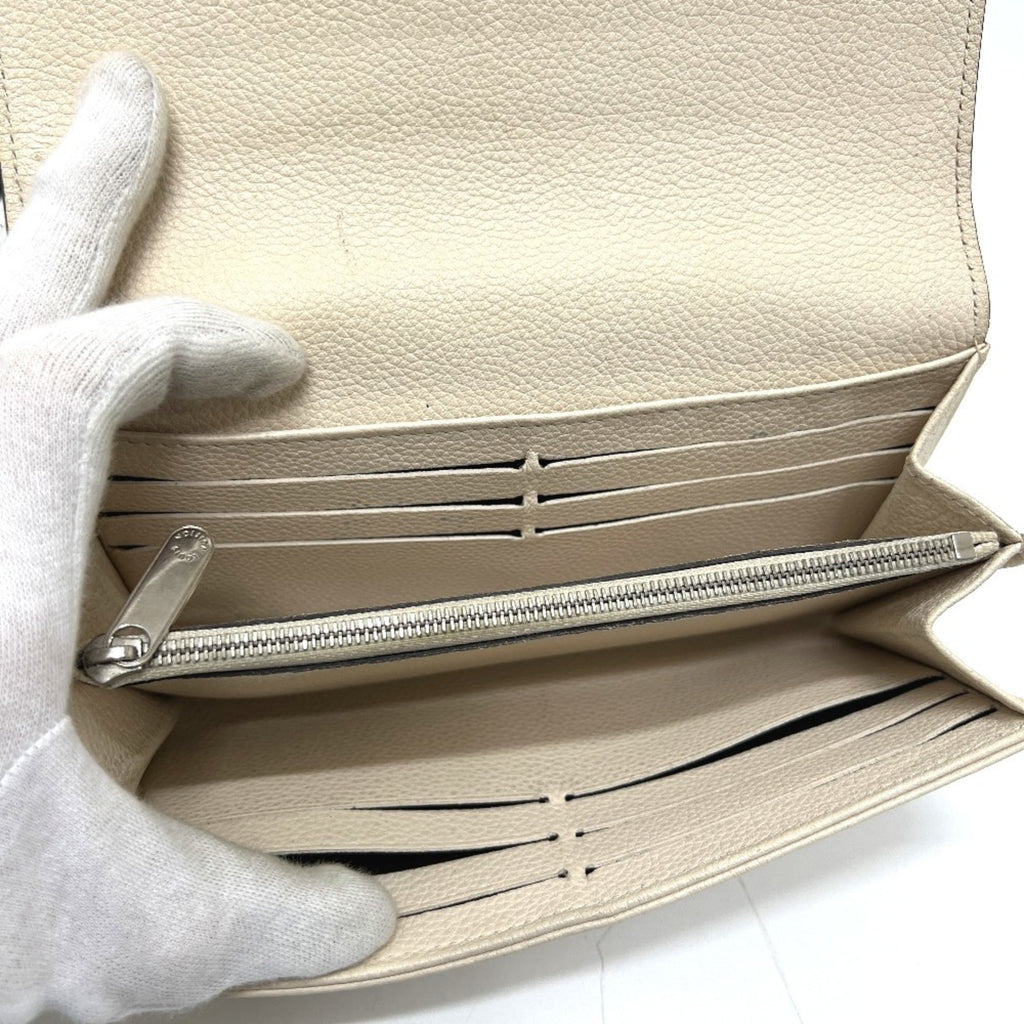 Louis Vuitton White Leather Long Wallet (Bi-Fold) (Pre-Owned)